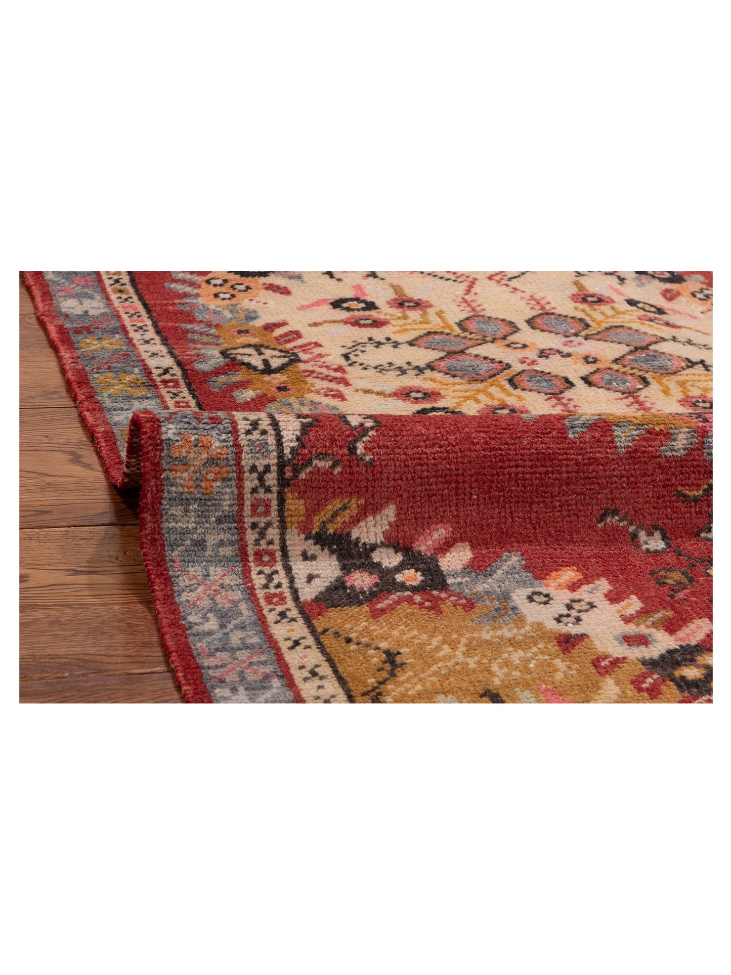 Old Anatolian 154189 Red Gray 2.10x5.8 Hand Knotted Rug