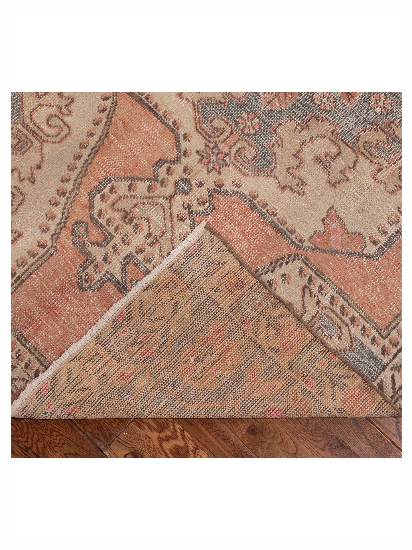 Old Anatolian 154196 Orange Gray 4.1x6.11 Hand Knotted Rug
