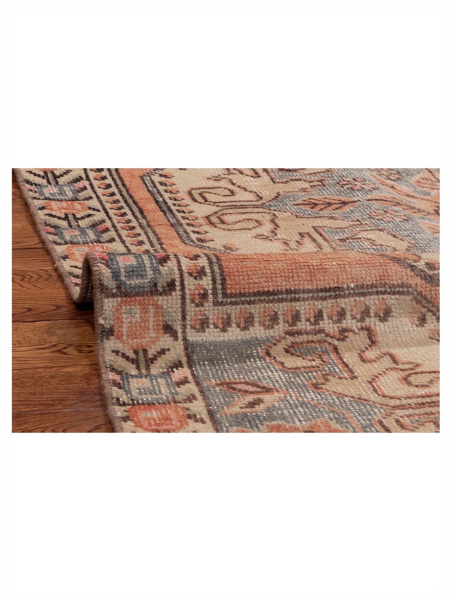 Old Anatolian 154196 Orange Gray 4.1x6.11 Hand Knotted Rug