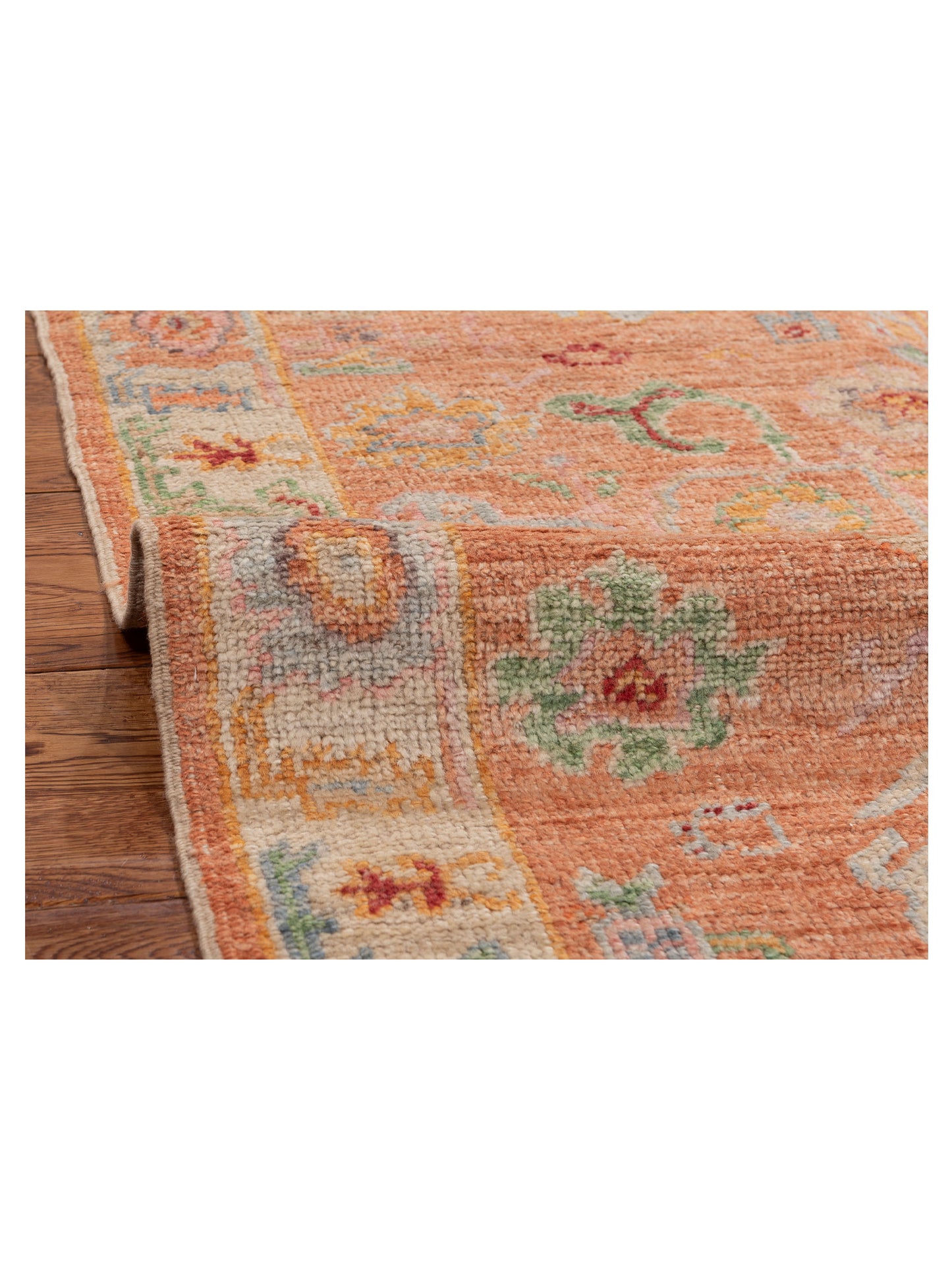 Angora Oushak 154200 Pink Ivory 2.7x11.9 Hand Knotted Rug