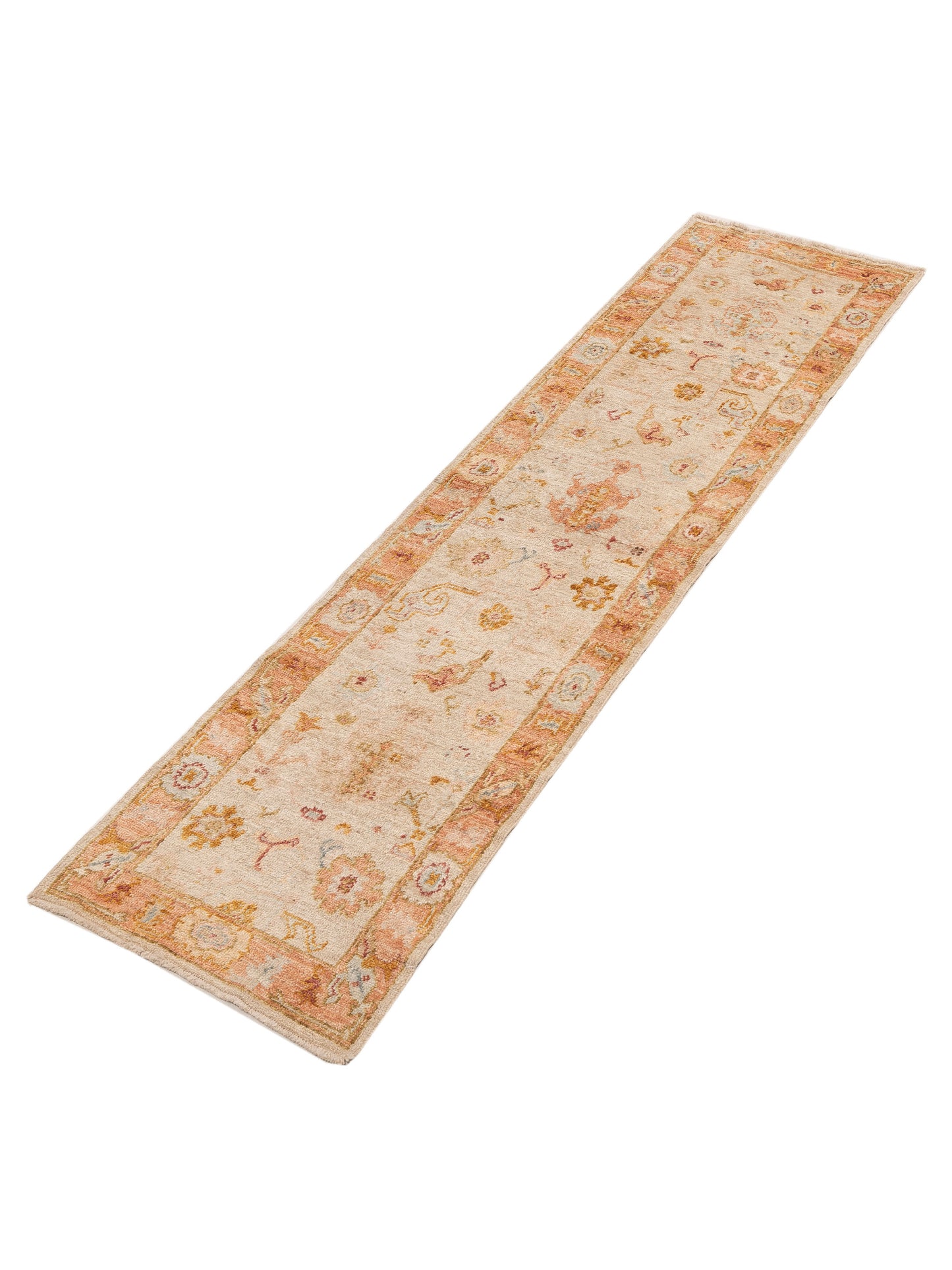 Angora Oushak 154203 Beige Pink 2.7x10.2 Hand Knotted Rug