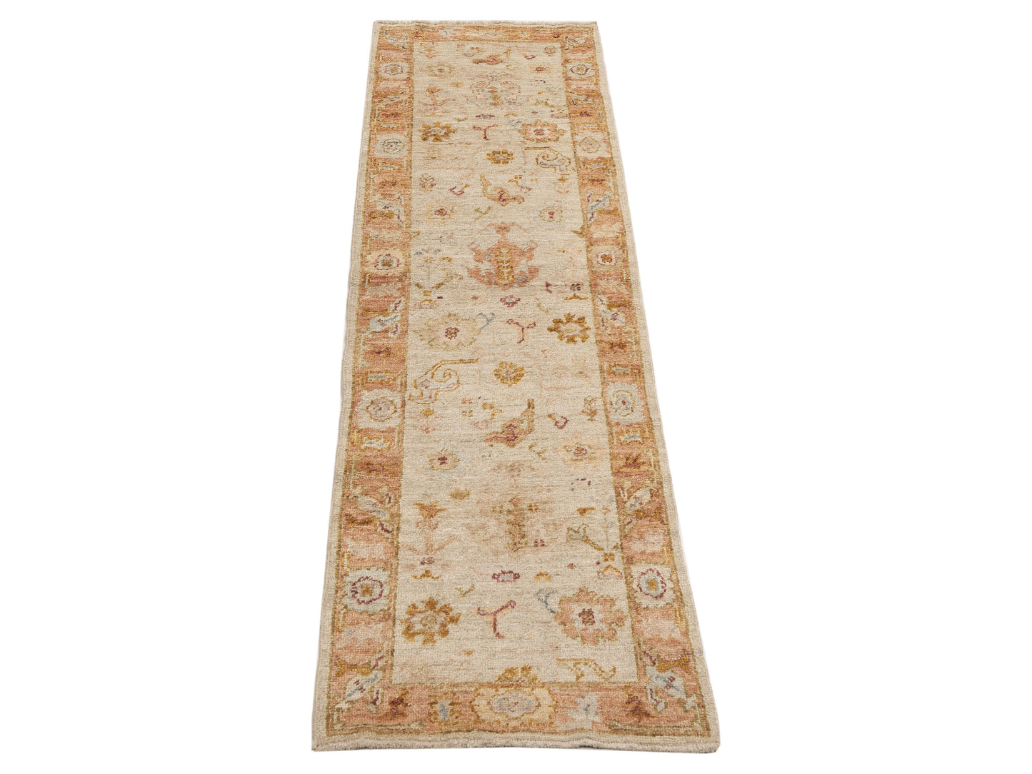 Angora Oushak 154203 Beige Pink 2.7x10.2 Hand Knotted Rug