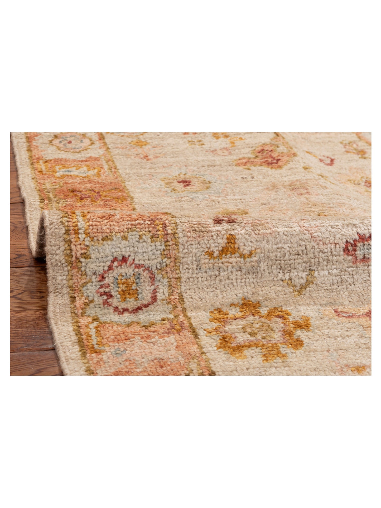 Angora Oushak 154203 Beige Pink 2.7x10.2 Hand Knotted Rug