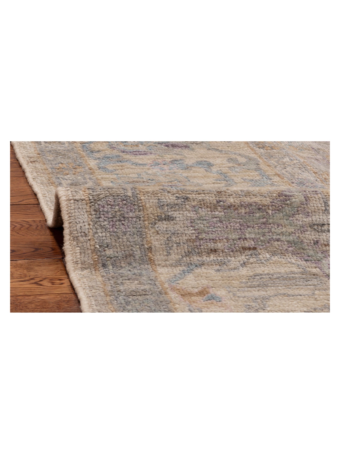 Angora Oushak 154228 Gray Ivory 9.3x12.8 Hand Knotted Rug