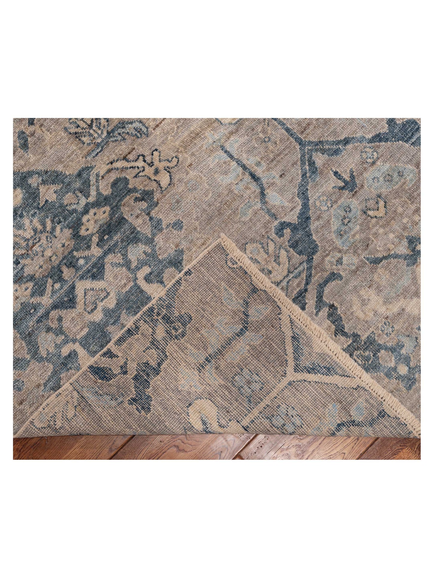 Angora Oushak 154236 Gray Blue 11.5x14.7 Hand Knotted Rug