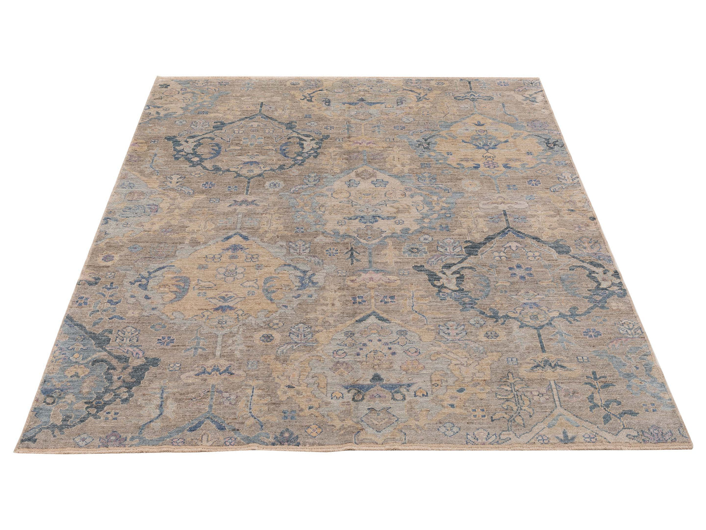 Angora Oushak 154238 Gray Blue 8.2x9.8 Hand Knotted Rug