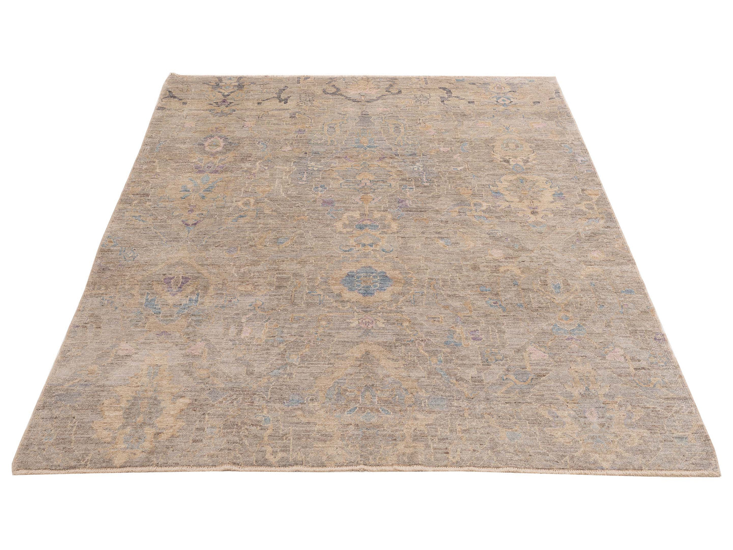Angora Oushak 154239 Gray Gray 8.4x10.5 Hand Knotted Rug