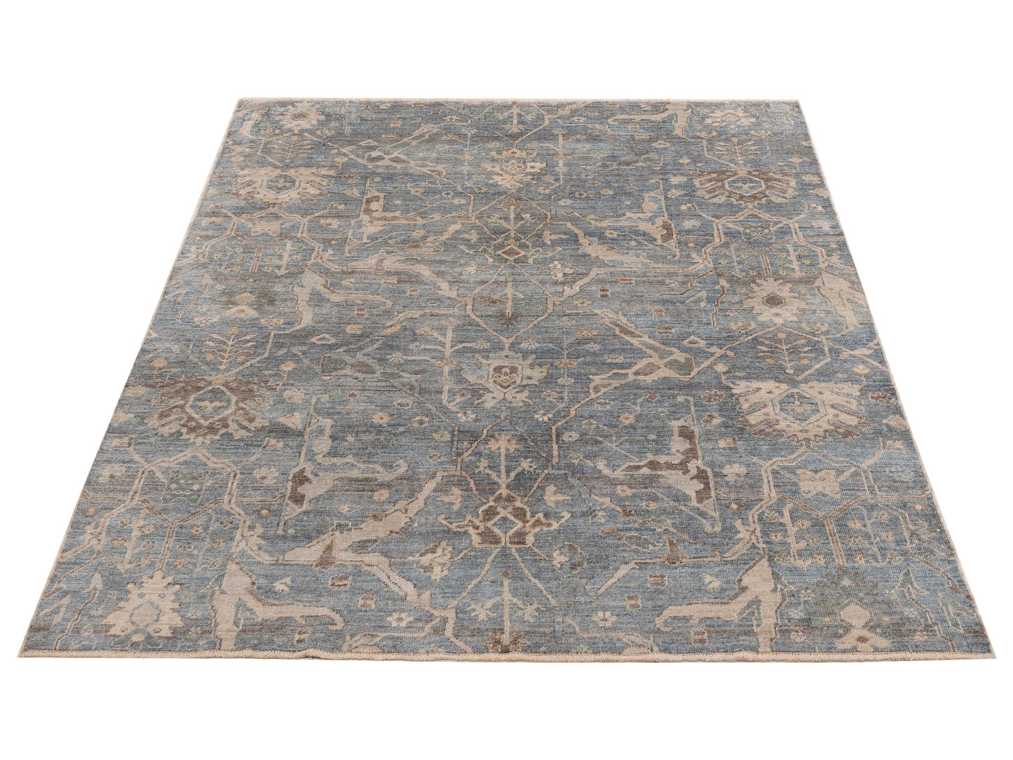 Angora Oushak 154240 Blue Blue 7.8x9.7 Hand Knotted Rug