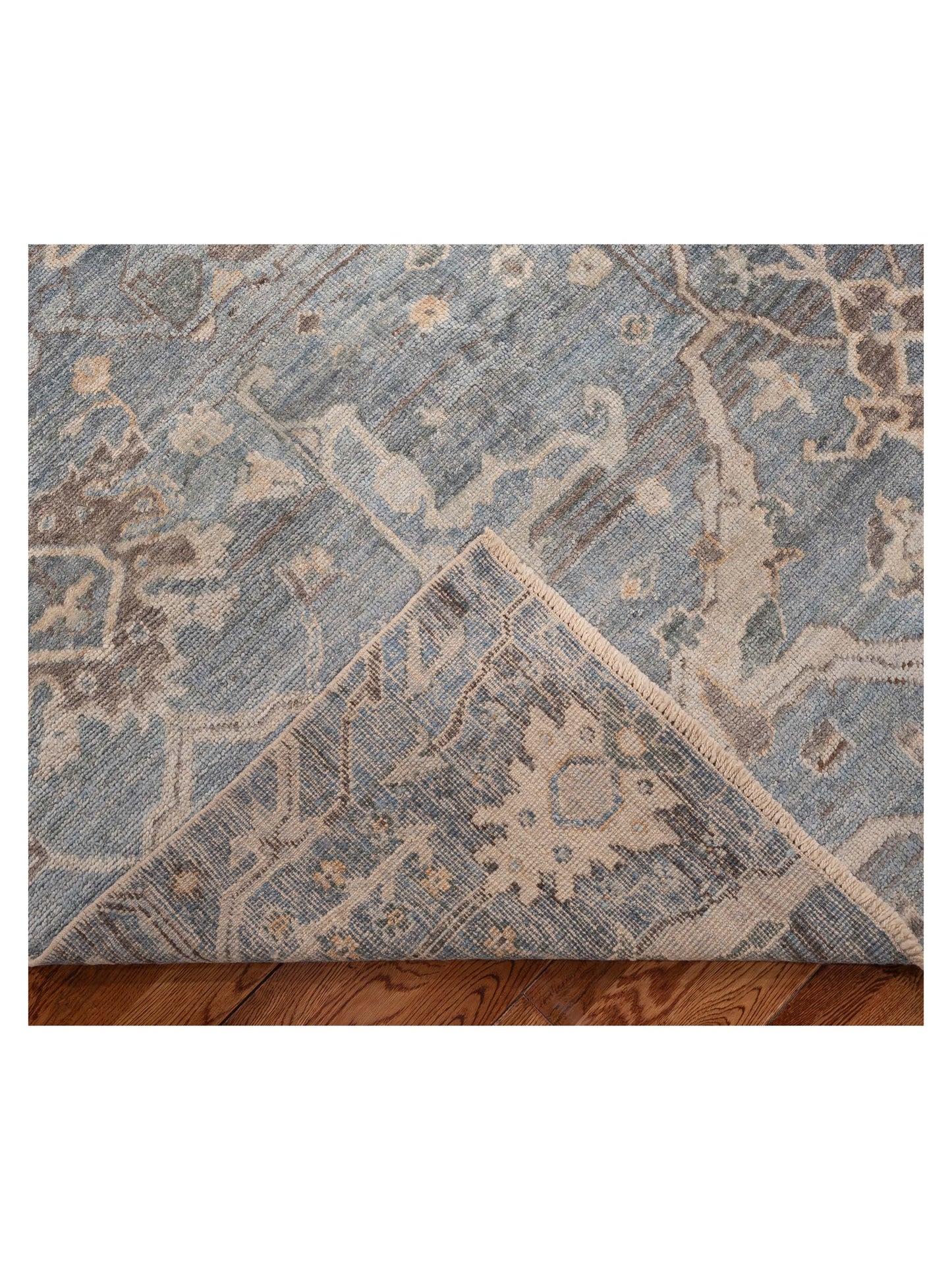 Angora Oushak 154240 Blue Blue 7.8x9.7 Hand Knotted Rug