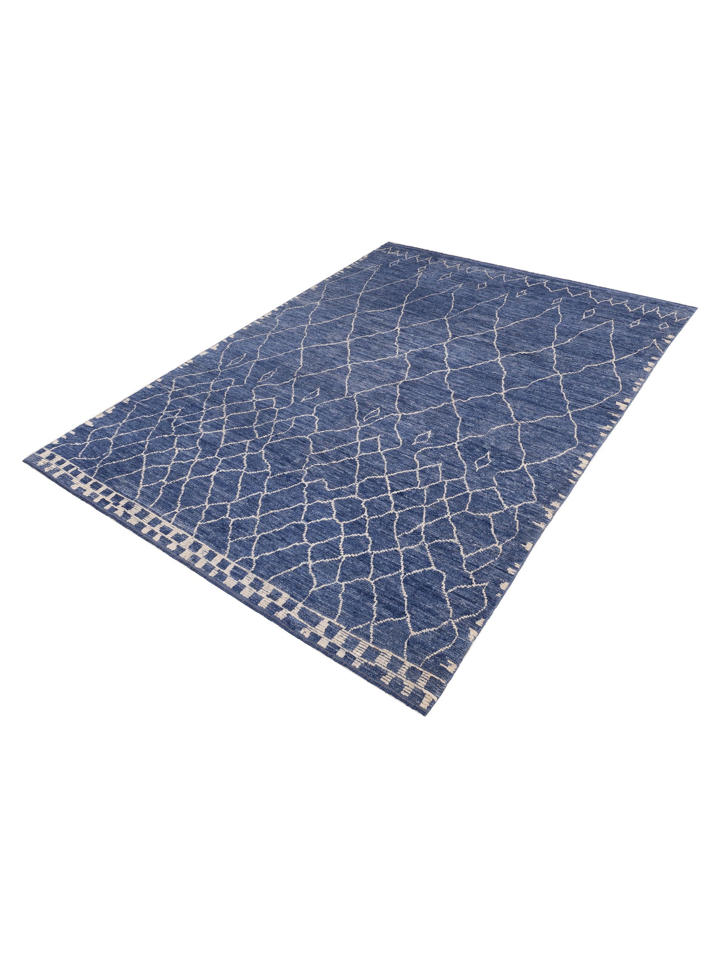 Berber Jean Blue 10.1x13.6 Hand Knotted Rug