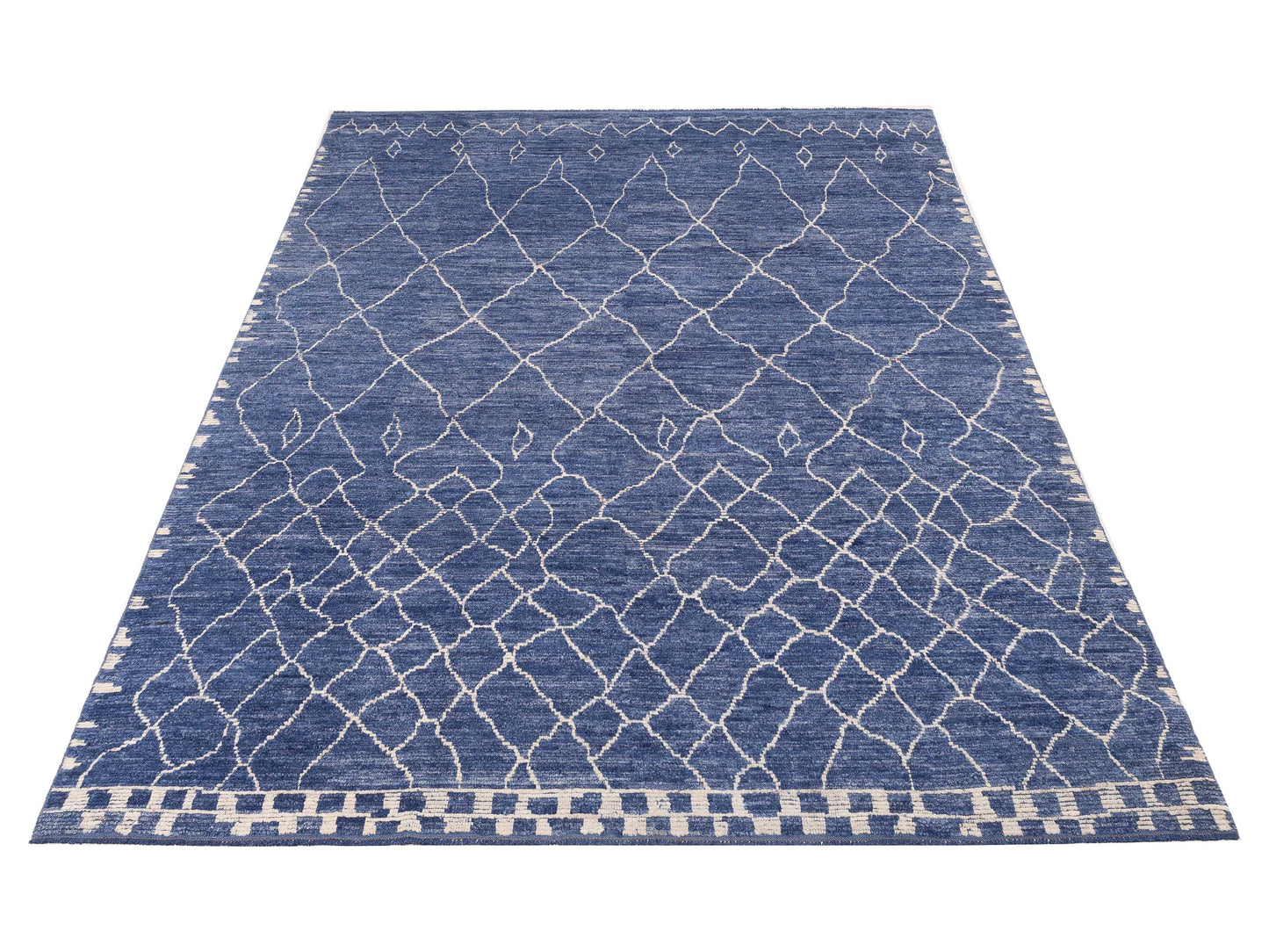 Berber Jean Blue 10.1x13.6 Hand Knotted Rug