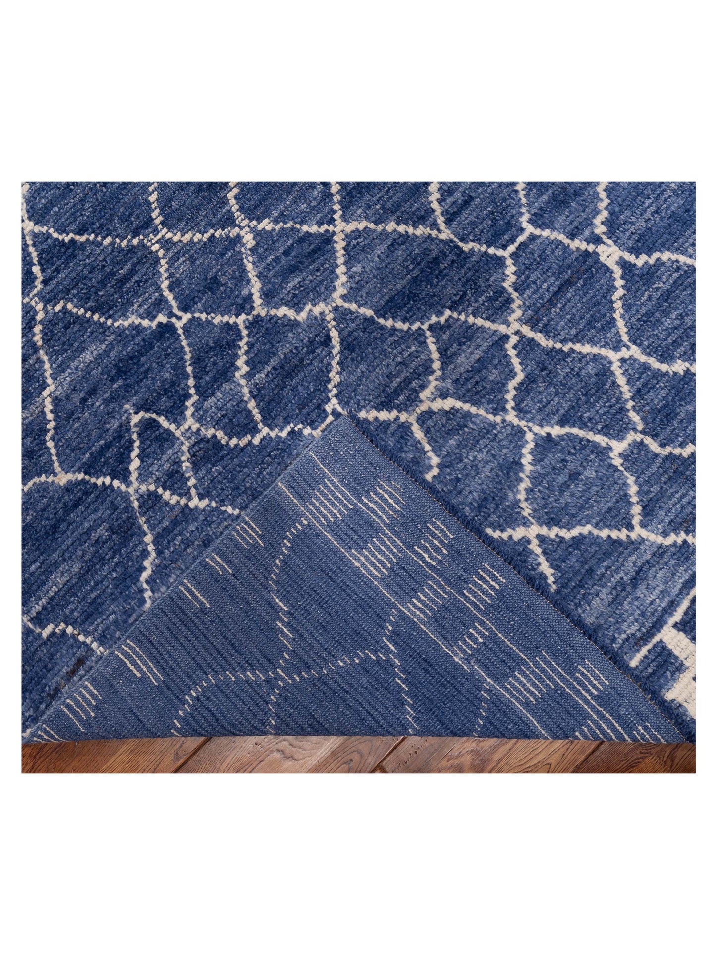 Berber Jean Blue 10.1x13.6 Hand Knotted Rug
