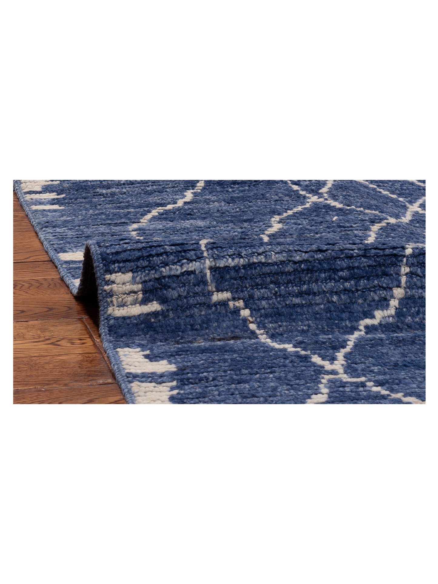 Berber Jean Blue 10.1x13.6 Hand Knotted Rug