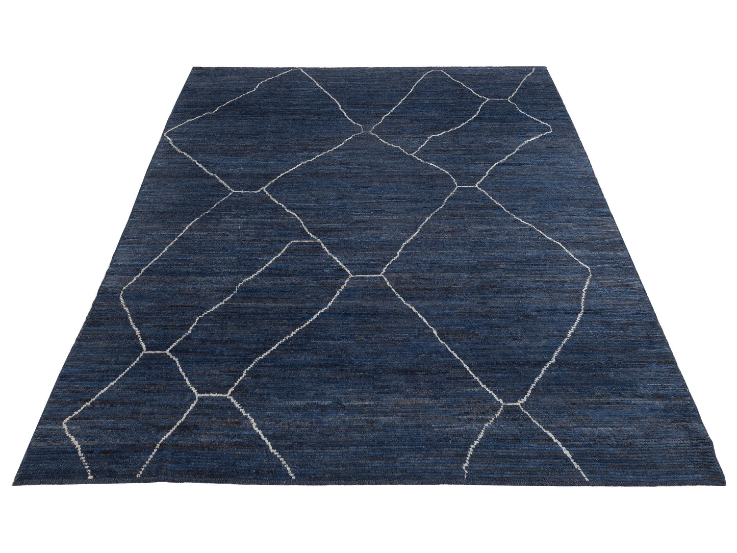 Berber Dark Blue 9.5x12.5 Hand Knotted Rug