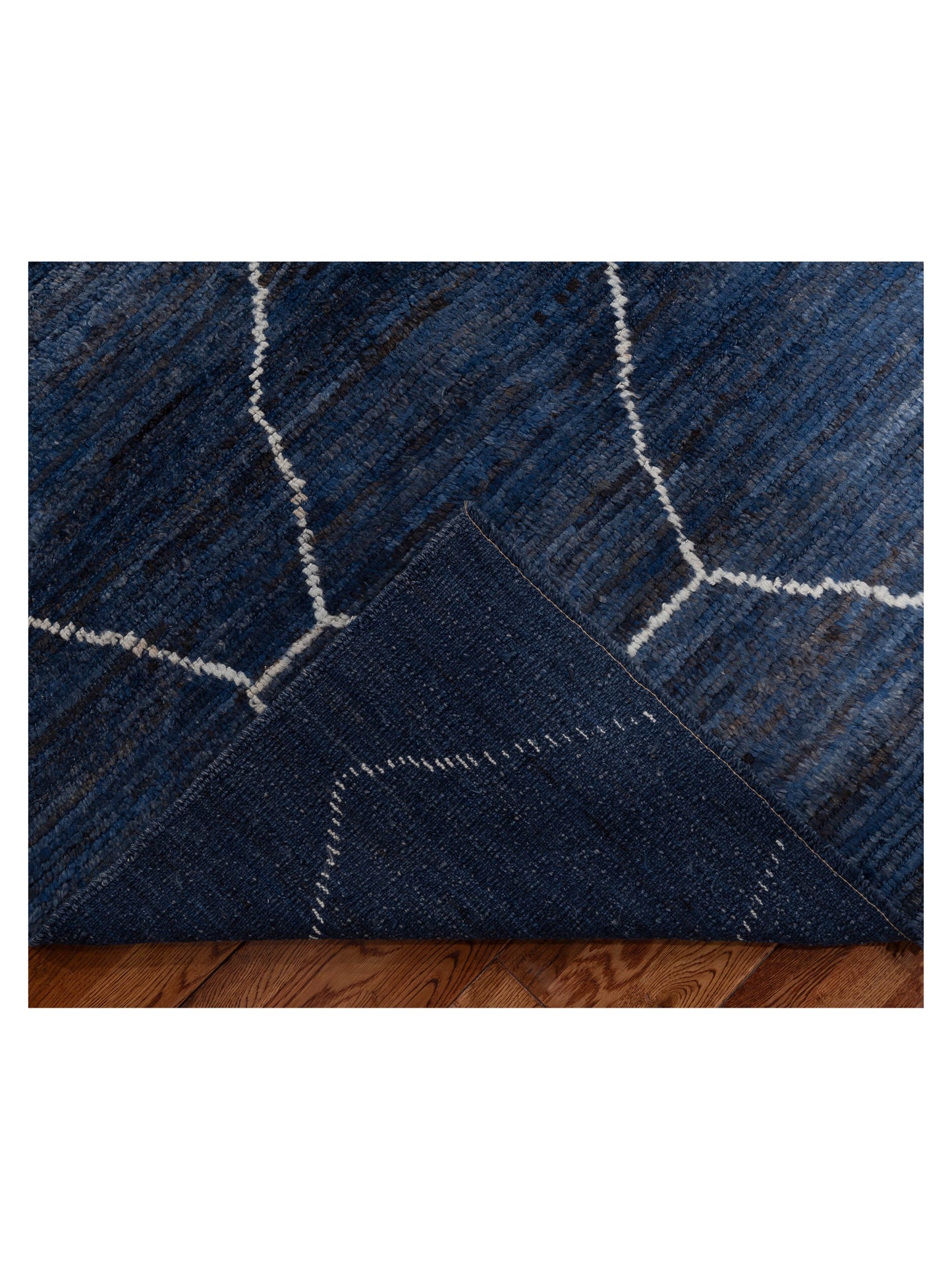 Berber Dark Blue 9.5x12.5 Hand Knotted Rug