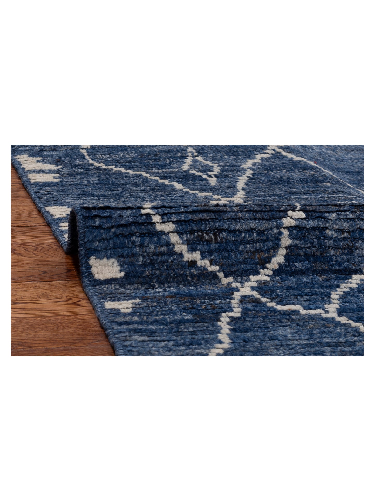 Berber Jean Blue 9.2x12.7 Hand Knotted Rug