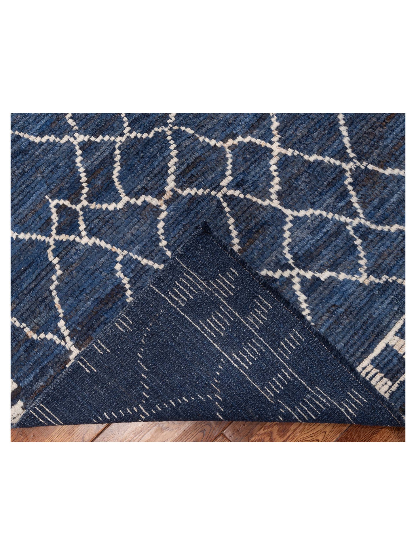 Berber Dark Blue 10.2x13.4 Hand Knotted Rug