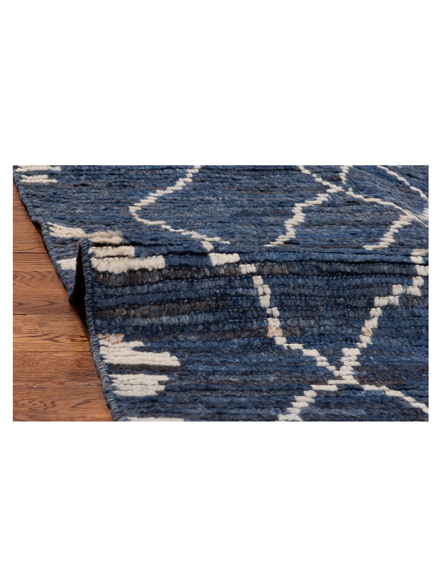 Berber Dark Blue 10.2x13.4 Hand Knotted Rug