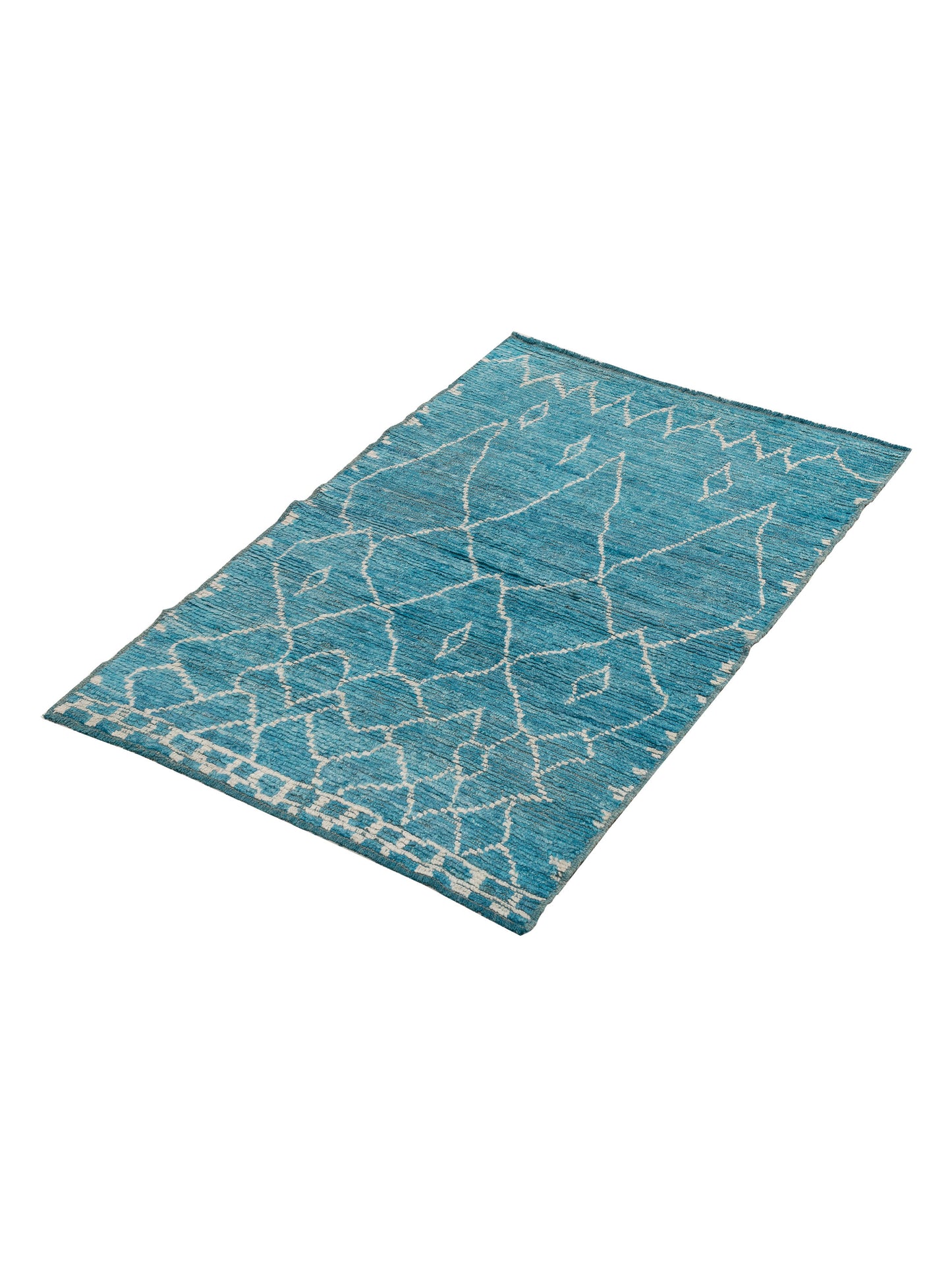 Berber Turquoise 4.2x6 Hand Knotted Rug