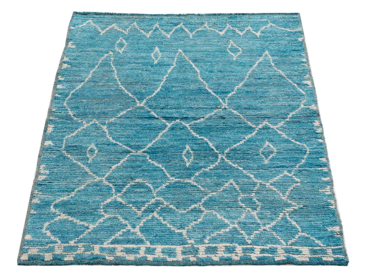 Berber Turquoise 4.2x6 Hand Knotted Rug