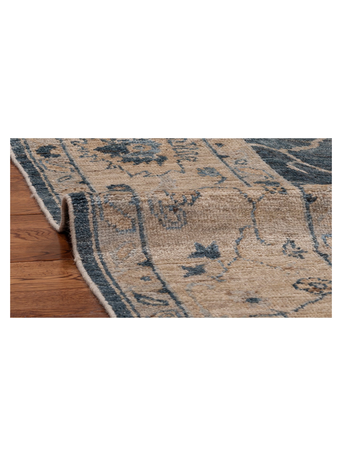 Angora Oushak 154265 Blue Ivory 8x9.8 Hand Knotted Rug
