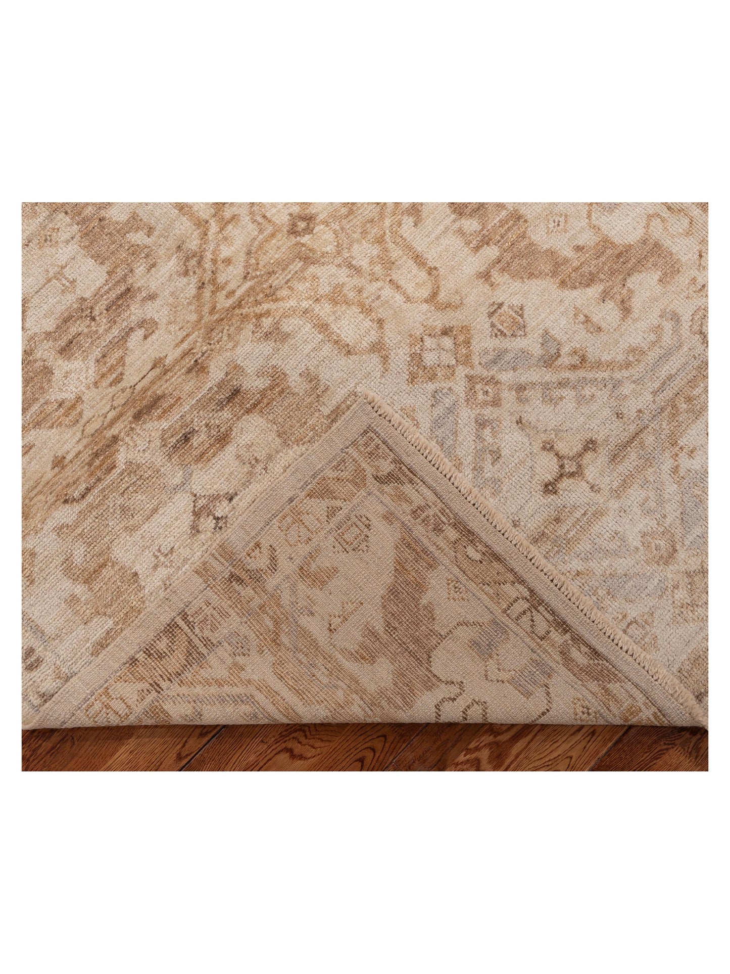 Angora Oushak 154267 Beige Beige 8.3x10.3 Hand Knotted Rug
