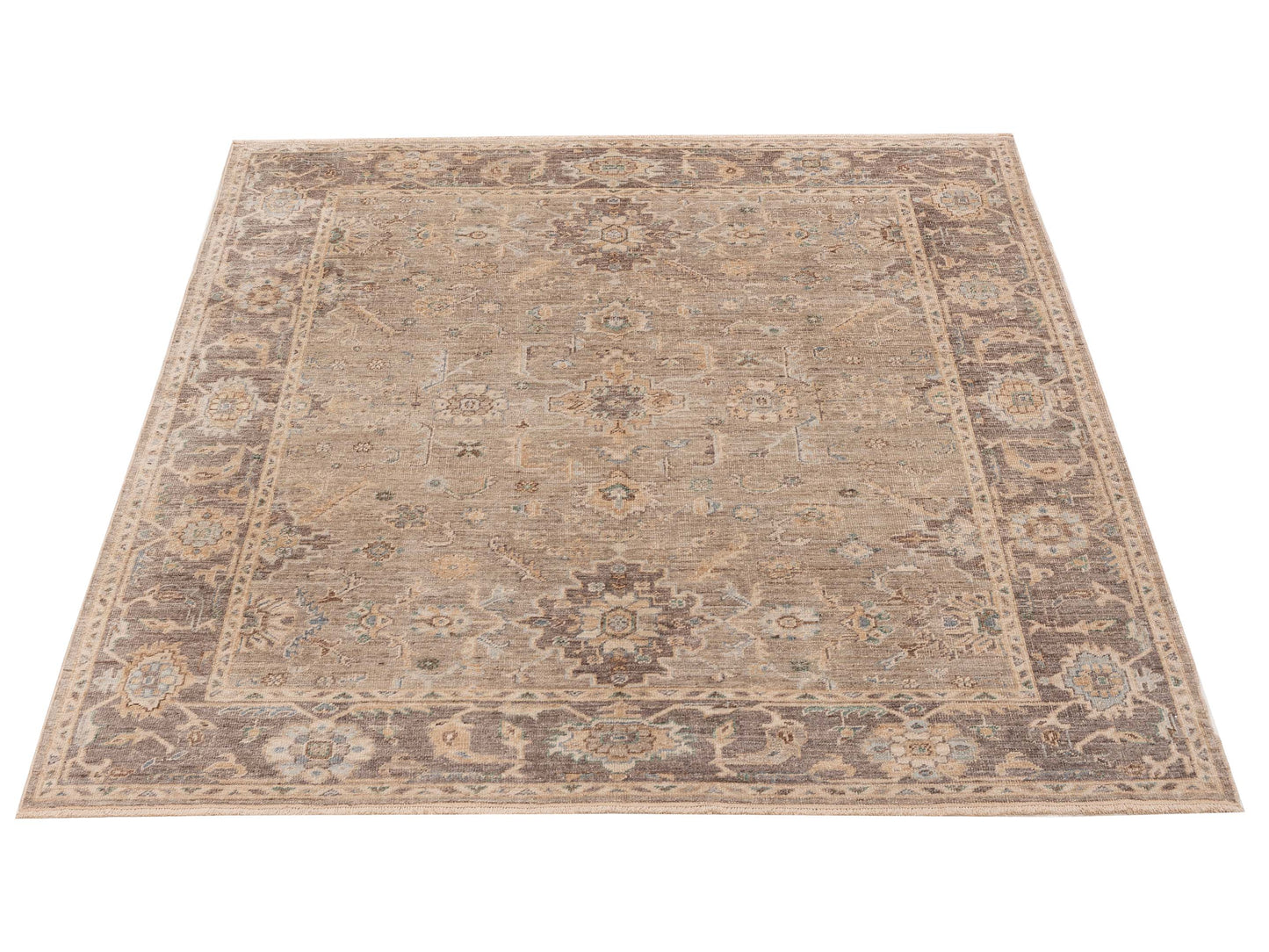 Angora Oushak 154268 Gray Gray 8.4x9.2 Hand Knotted Rug