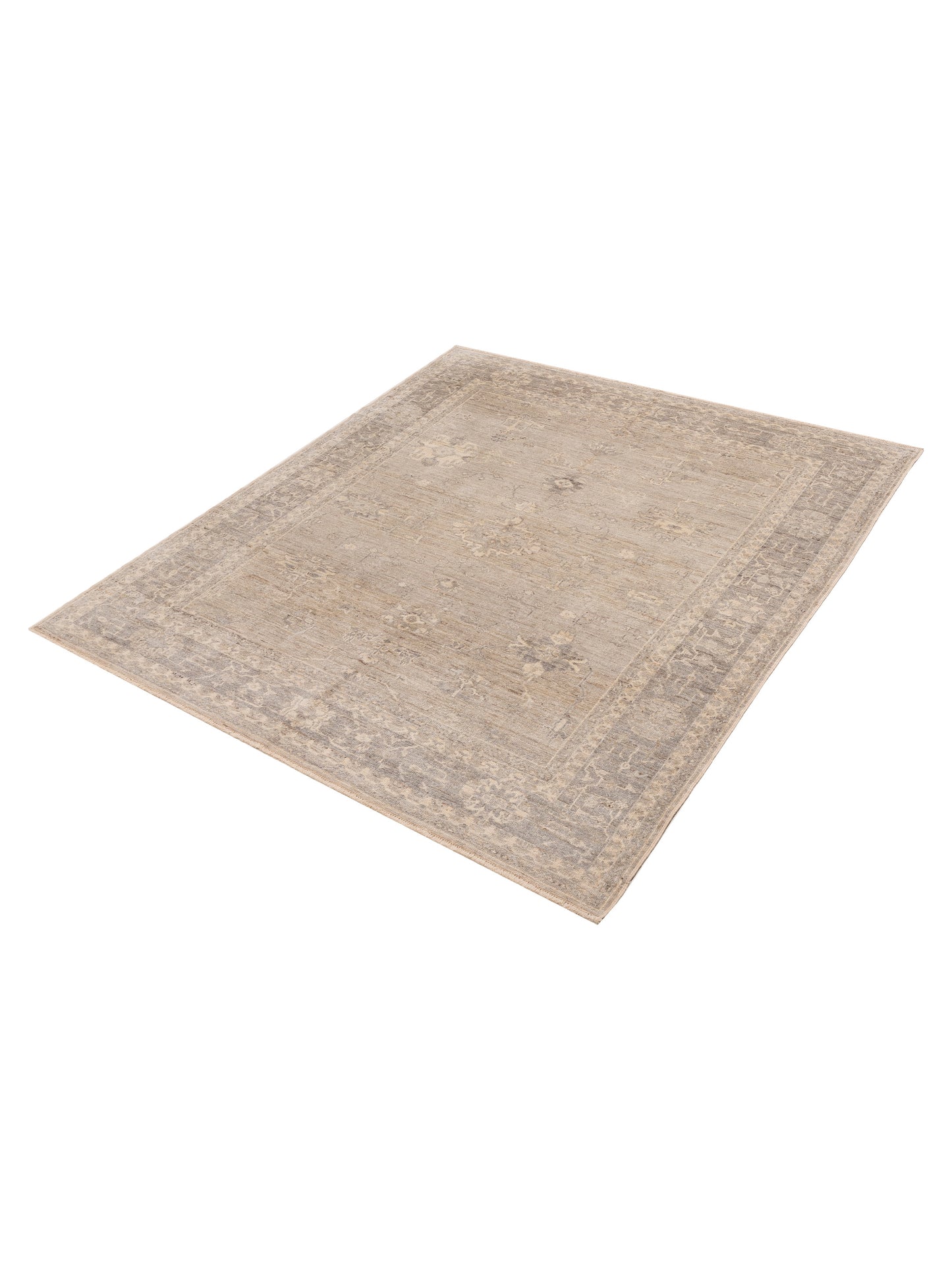 Angora Oushak 154269 Gray Gray 8.3x9.6 Hand Knotted Rug