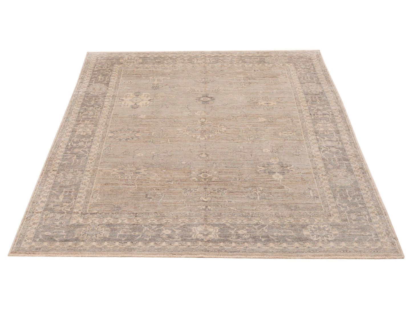 Angora Oushak 154269 Gray Gray 8.3x9.6 Hand Knotted Rug