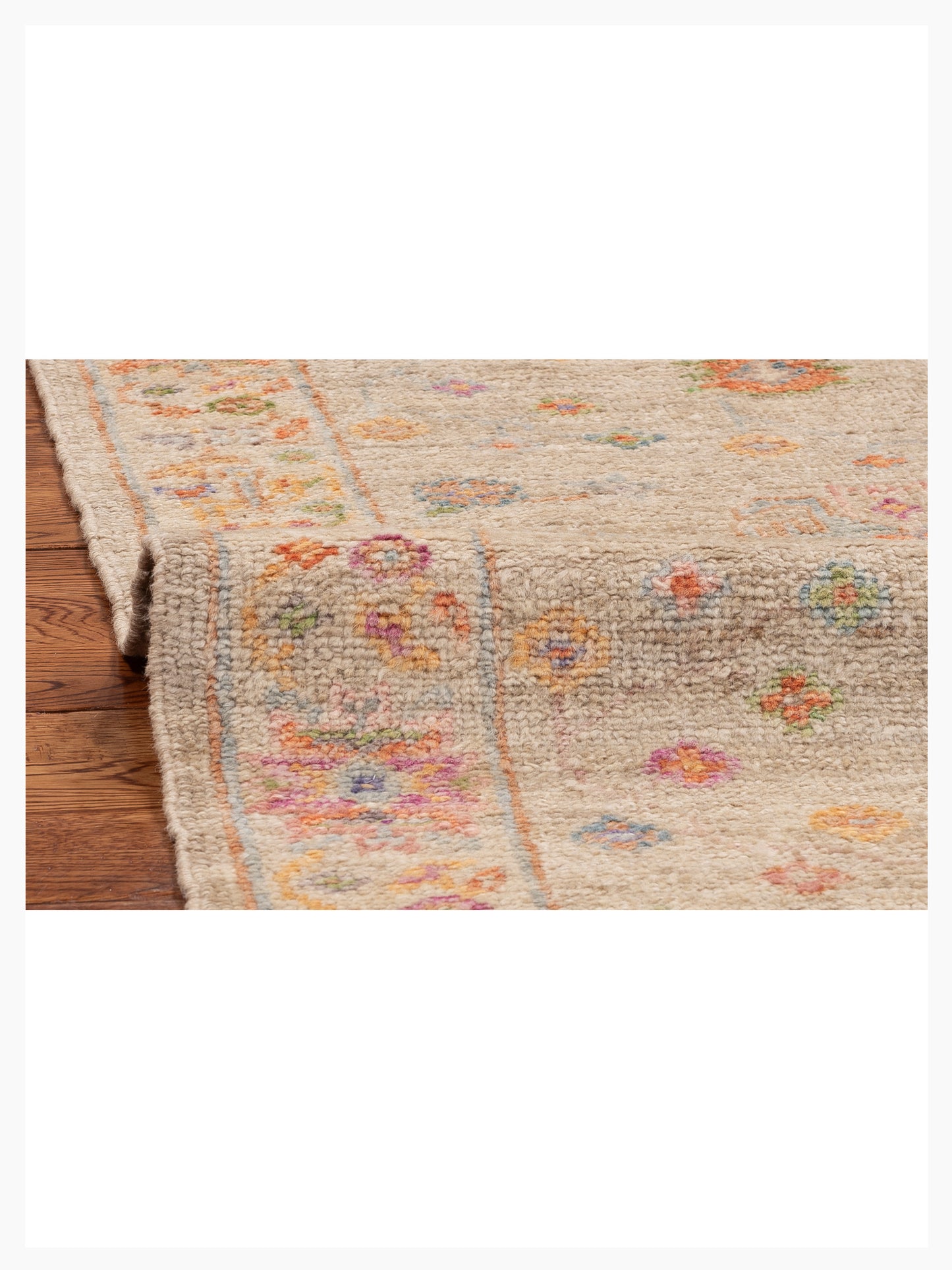 Angora Oushak 154277 Silver Beige 2.6x13.1 Hand Knotted Rug