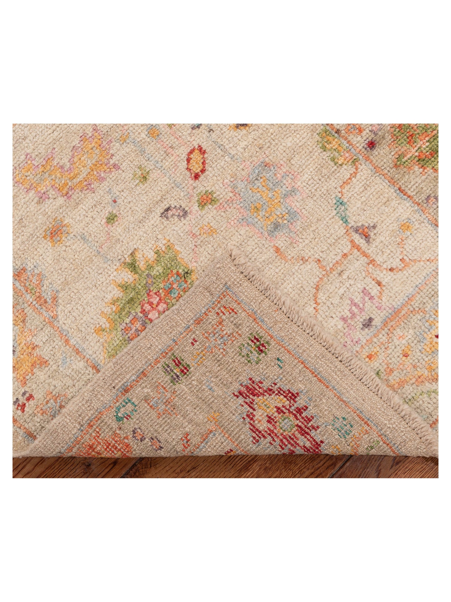 Angora Oushak 154283 Ivory Ivory 2.6x11.5 Hand Knotted Rug