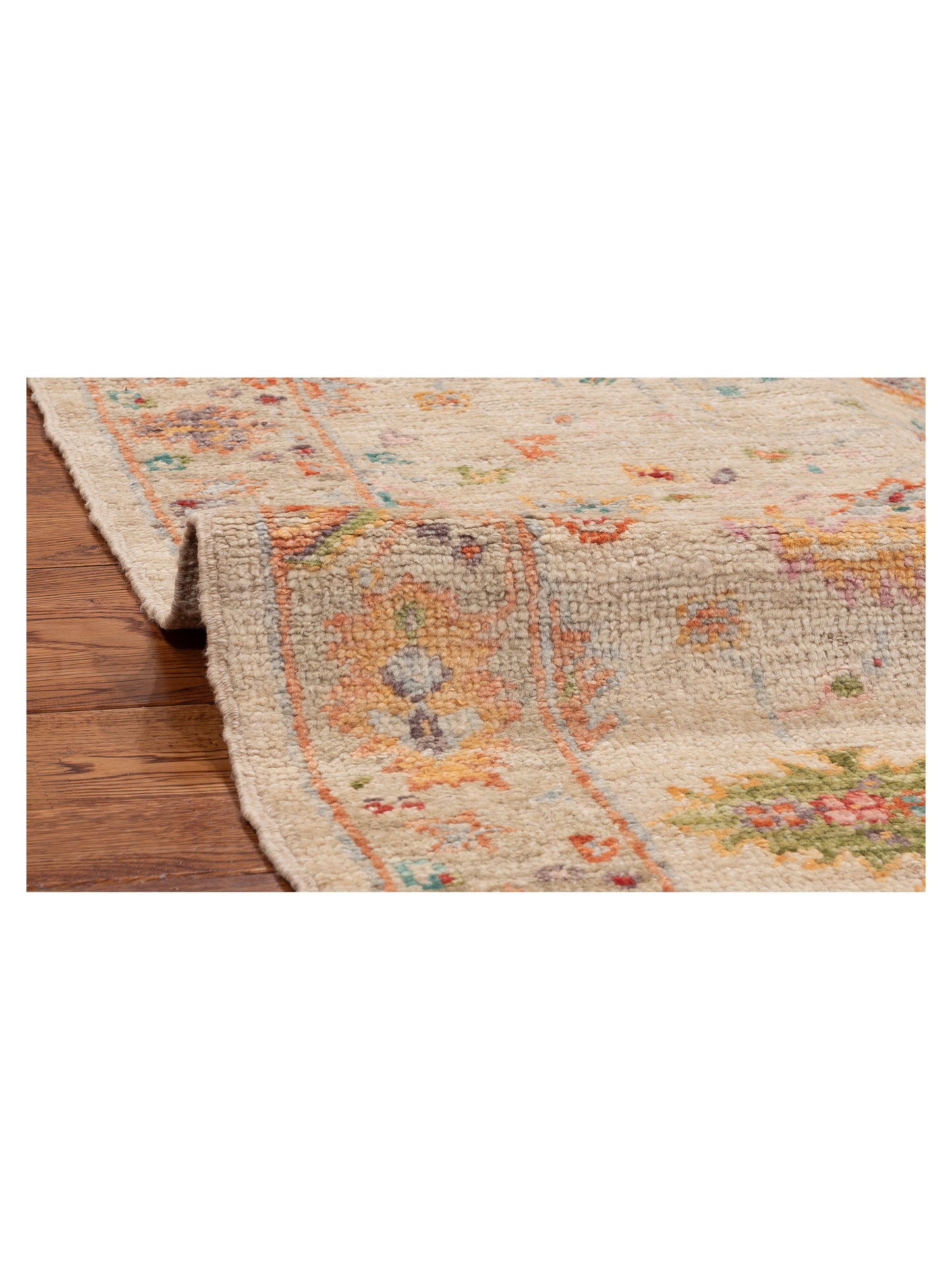 Angora Oushak 154283 Ivory Ivory 2.6x11.5 Hand Knotted Rug