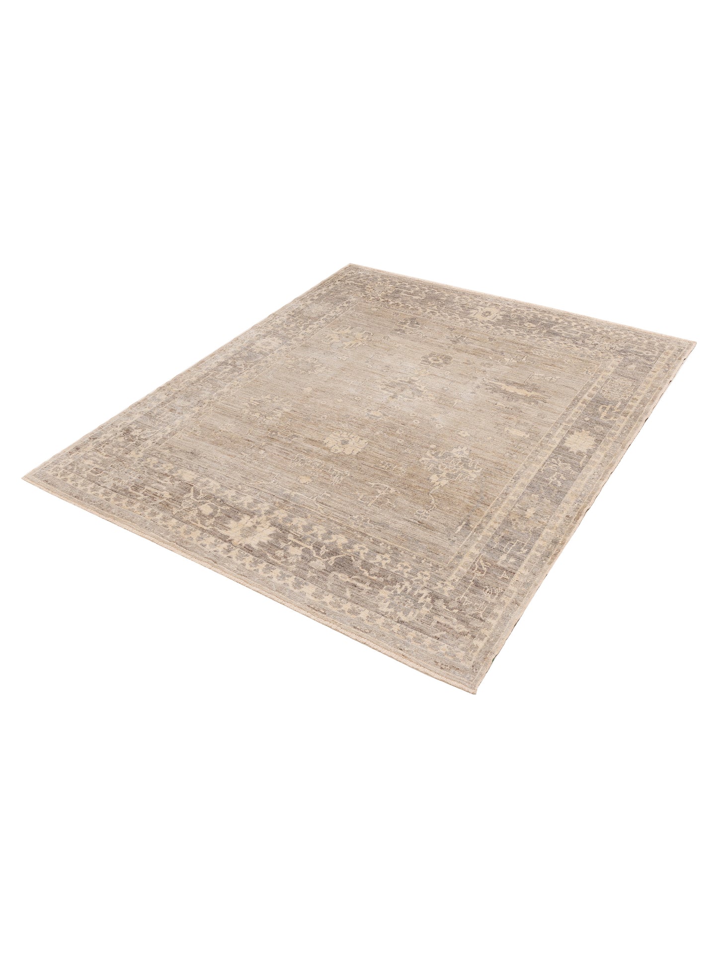 Angora Oushak 154285 Gray Gray 8.4x9.8 Hand Knotted Rug