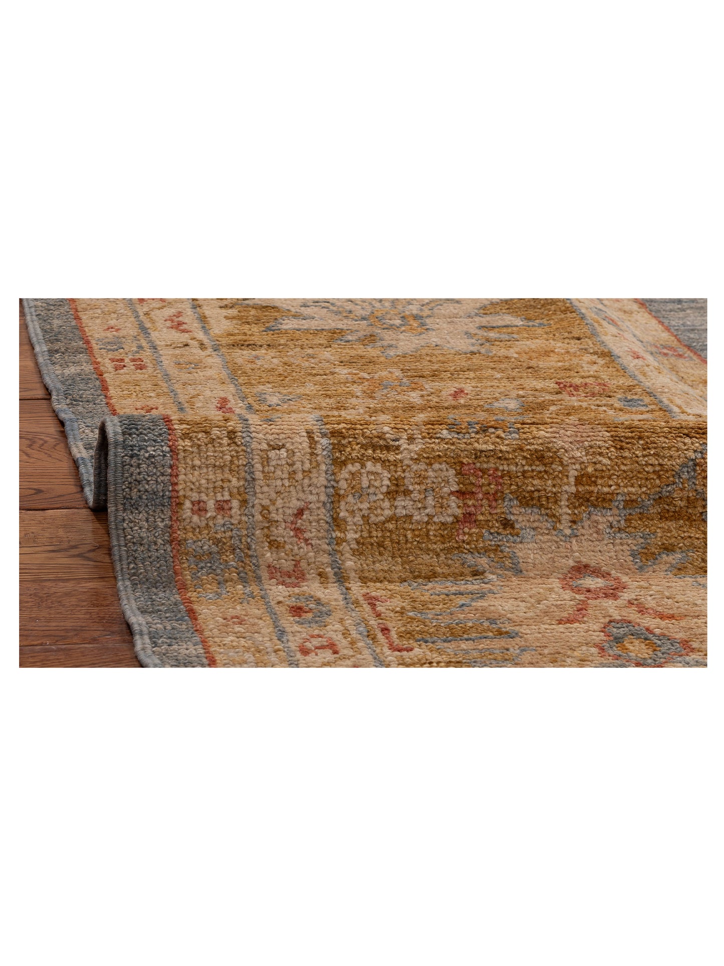 Angora Oushak 154290 Blue Gold 11.7x15.1 Hand Knotted Rug