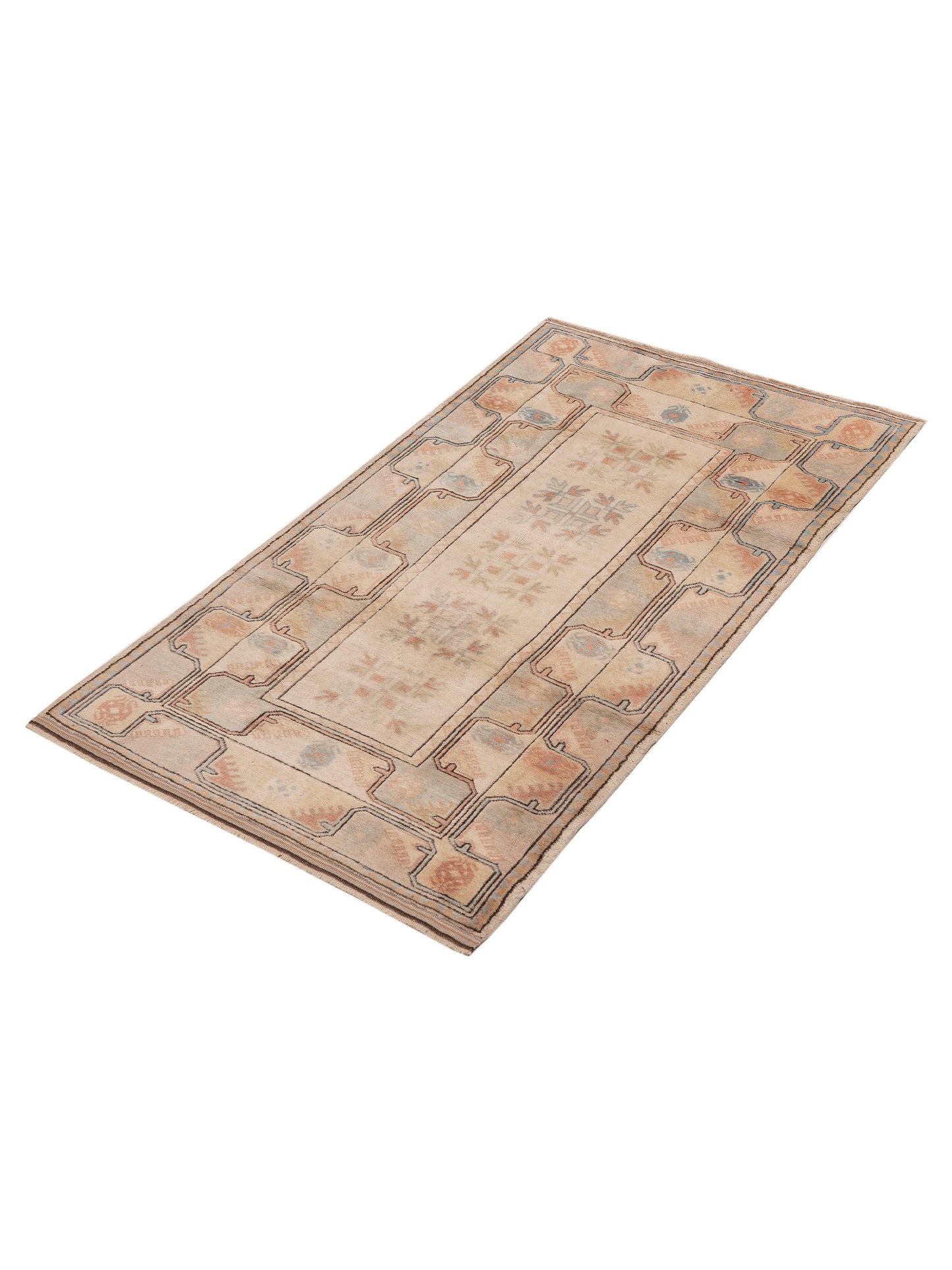 Milas 154317 Cream Cream 4x7.2 Hand Knotted Rug