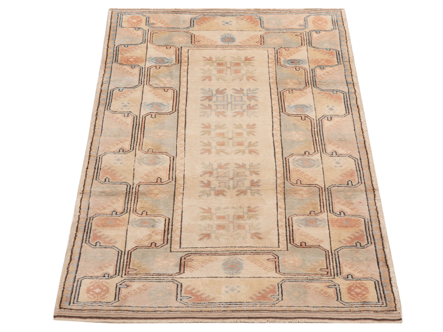 Milas 154317 Cream Cream 4x7.2 Hand Knotted Rug
