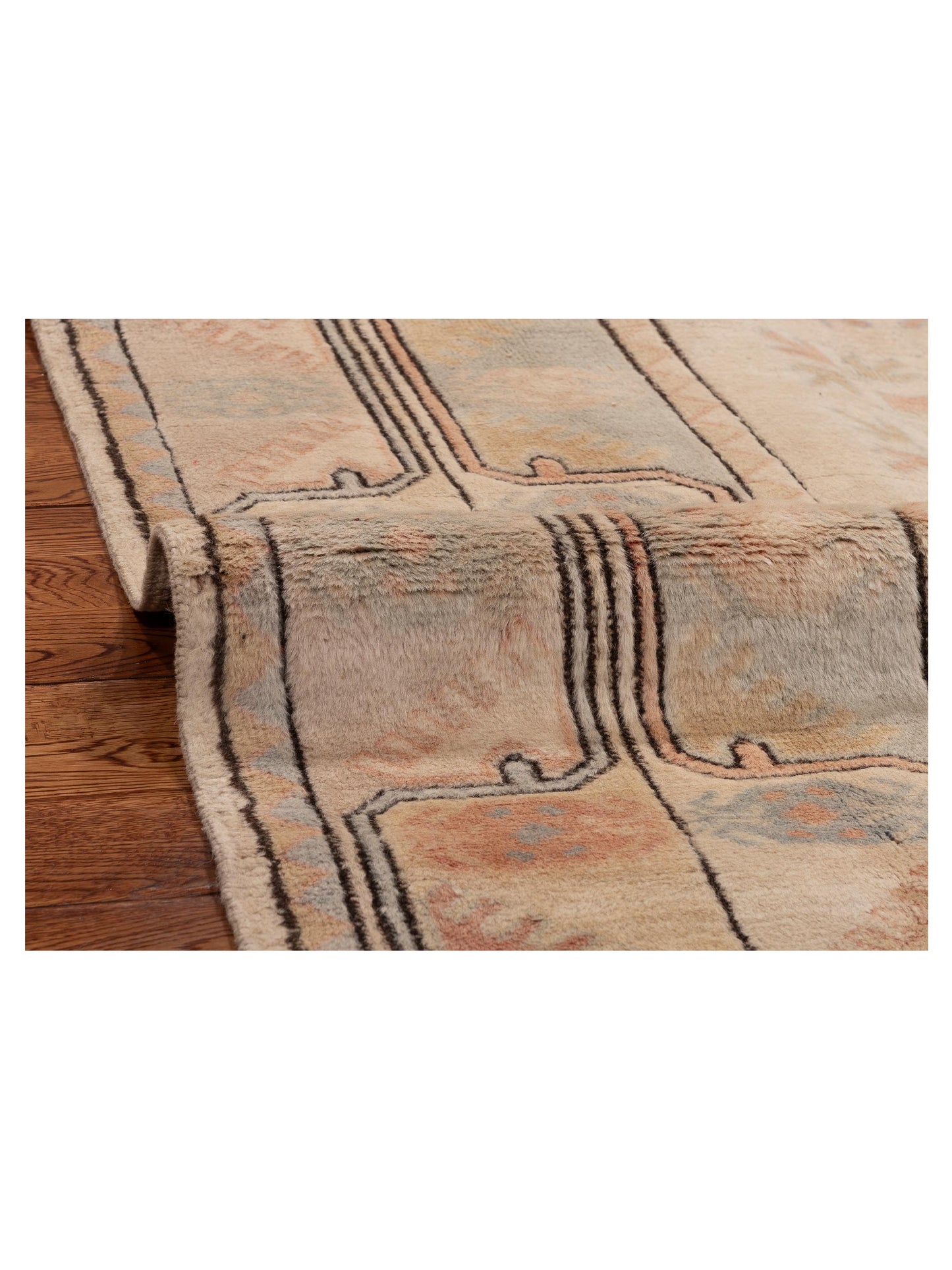 Milas 154317 Cream Cream 4x7.2 Hand Knotted Rug