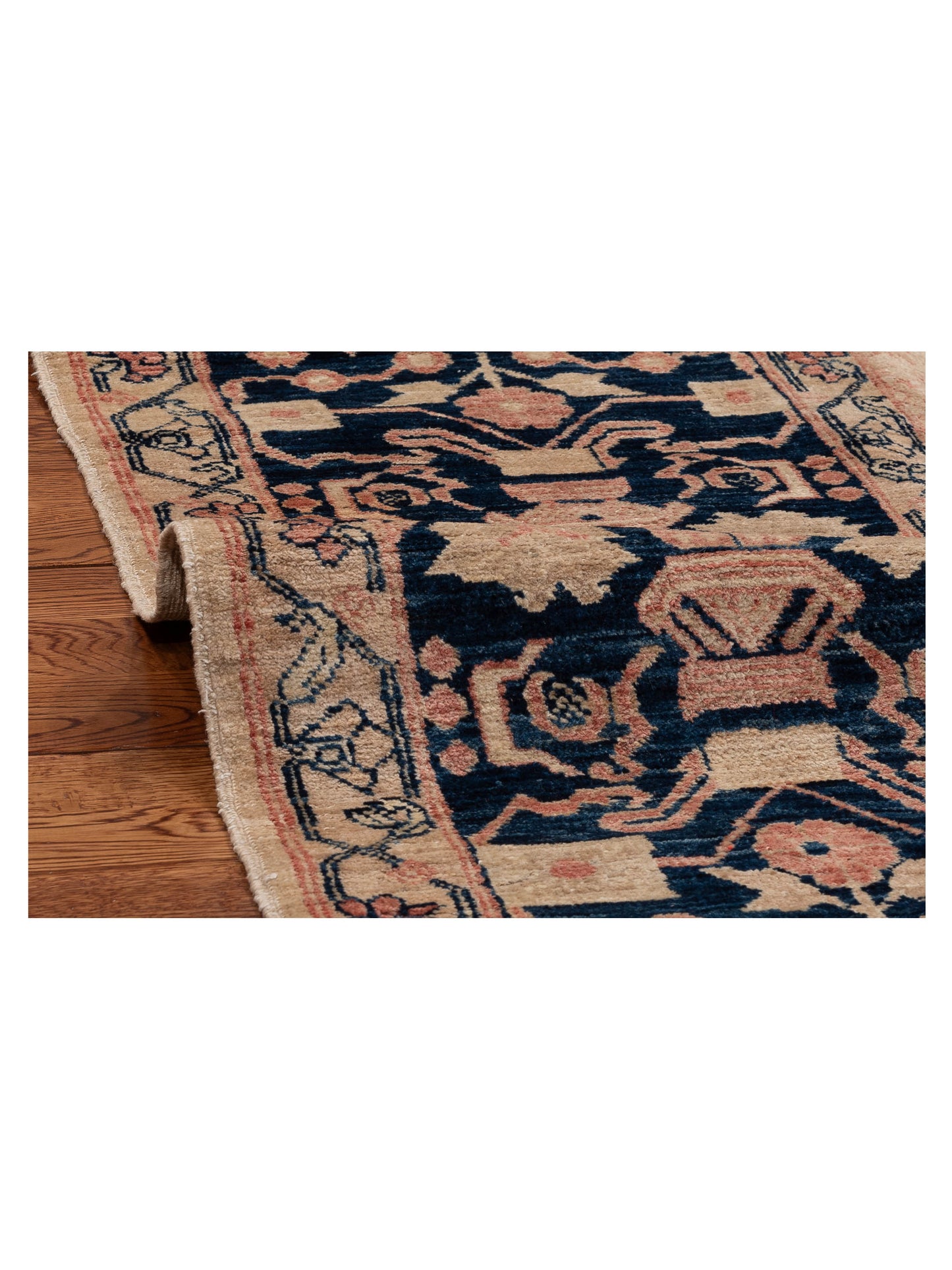 Akcha 154318 Beige Blue 5.5x8.1 Hand Knotted Rug