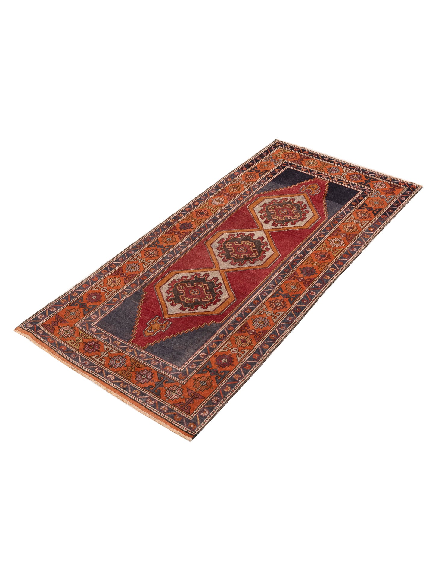 Old Anatolian 154337 Red Orange 4.1x8.8 Hand Knotted Rug