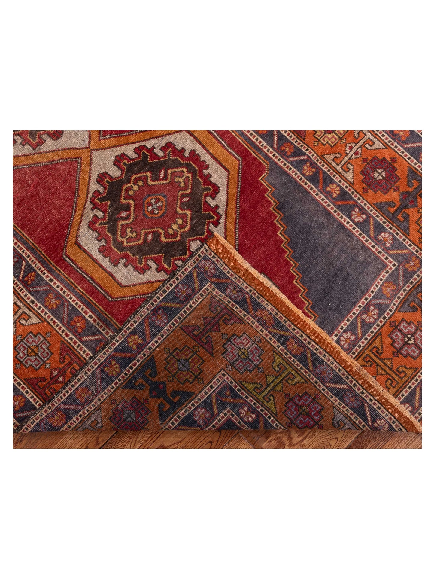 Old Anatolian 154337 Red Orange 4.1x8.8 Hand Knotted Rug