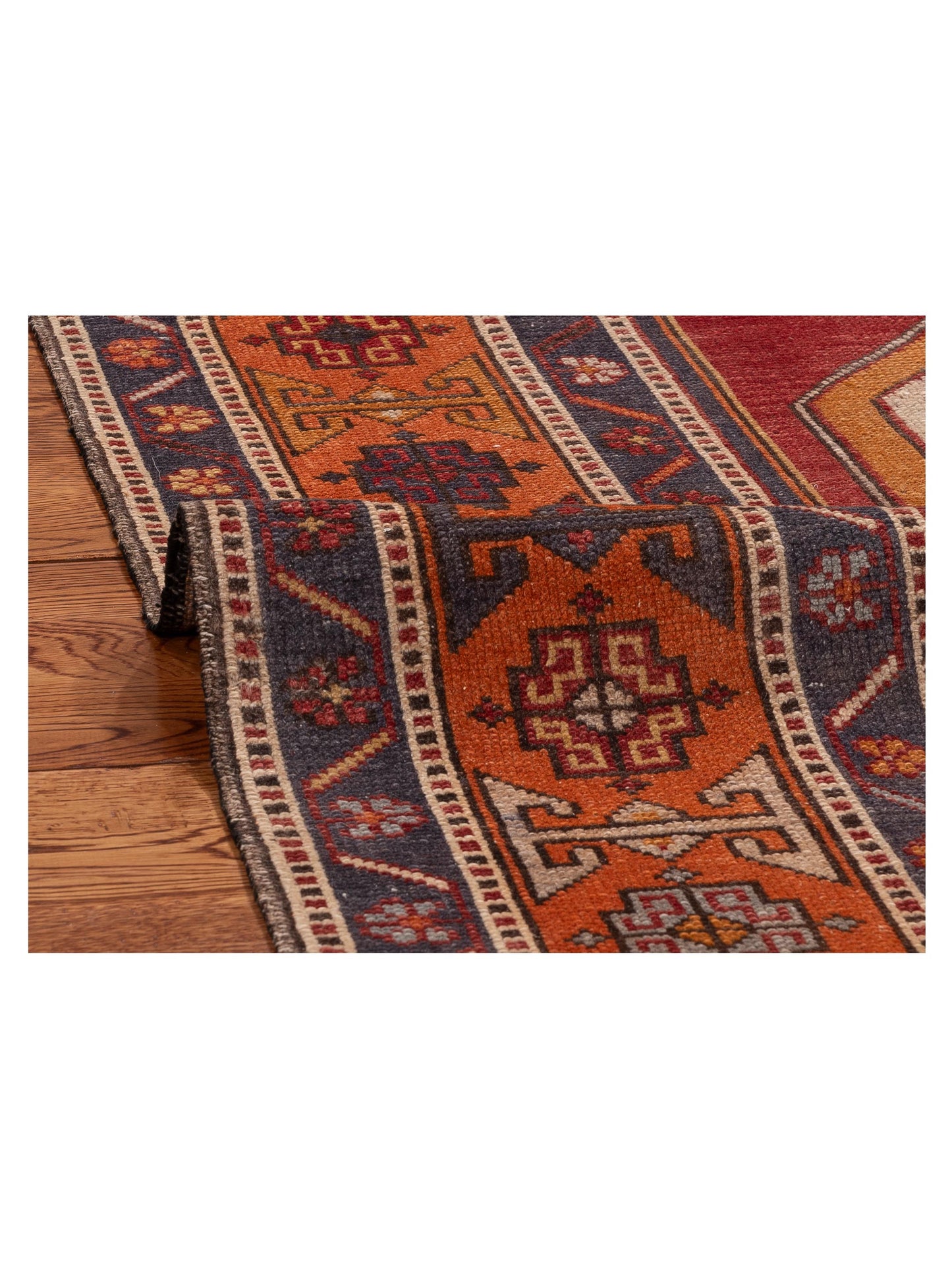 Old Anatolian 154337 Red Orange 4.1x8.8 Hand Knotted Rug