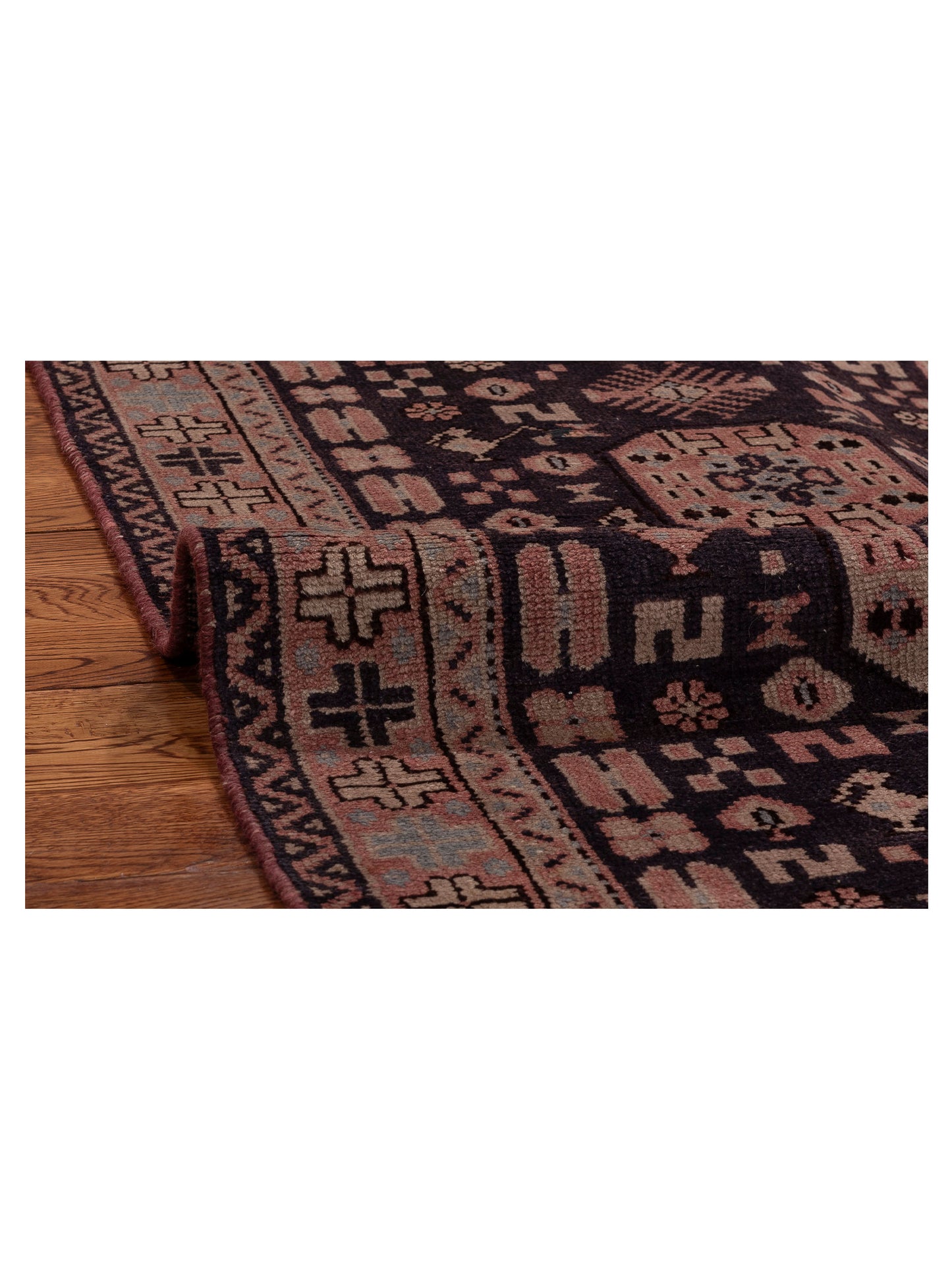 Old Anatolian 154348 Charcoal Red 2.8x10.6 Hand Knotted Rug