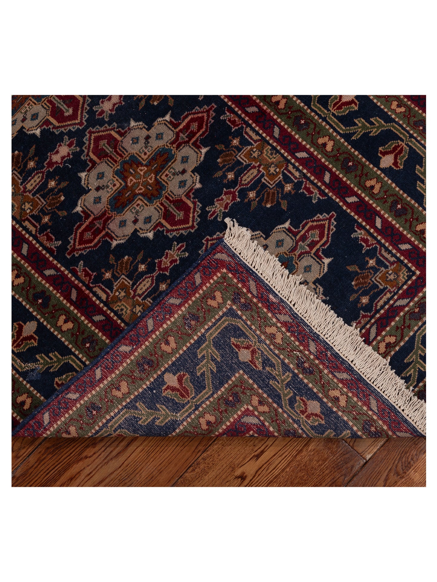 Antique Loom 154353 Blue Green 3.1x10.1 Hand Knotted Rug
