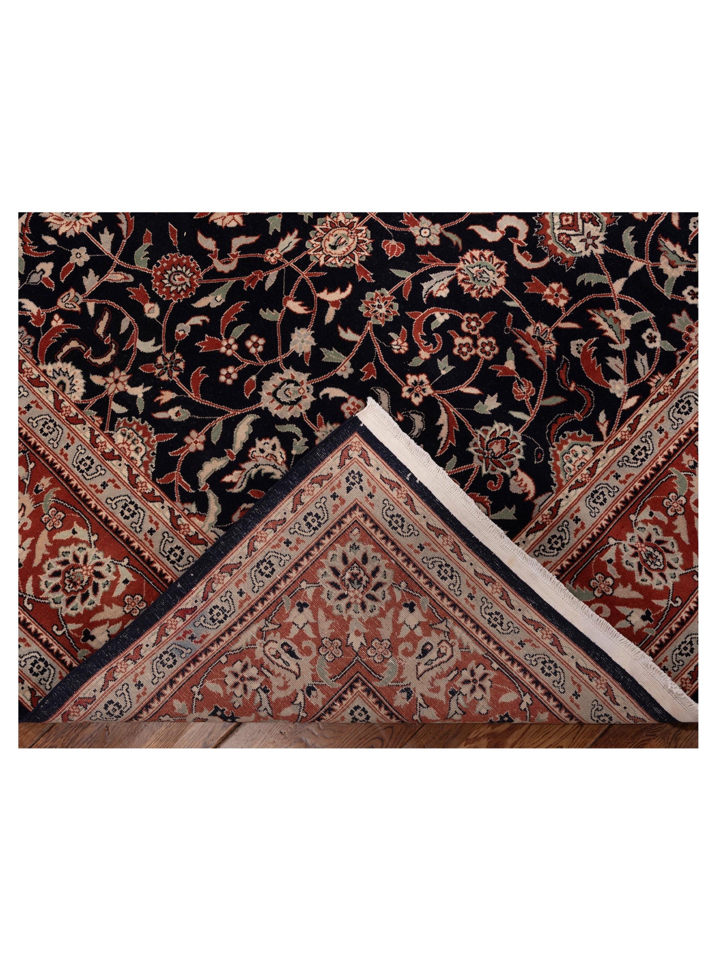 Crown 154363 Blue Brown 7.11x9.9 Hand Knotted Rug