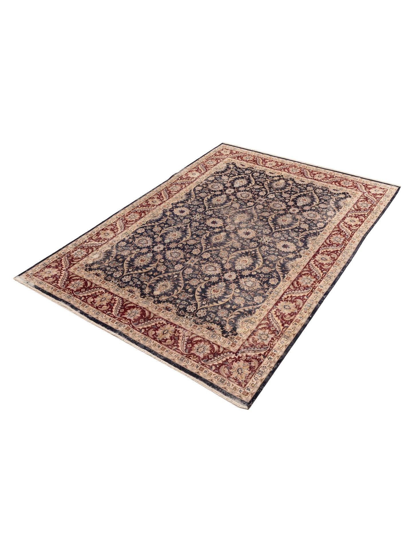 Haji Jalili 154364 Charcoal Red 8x10.11 Hand Knotted Rug