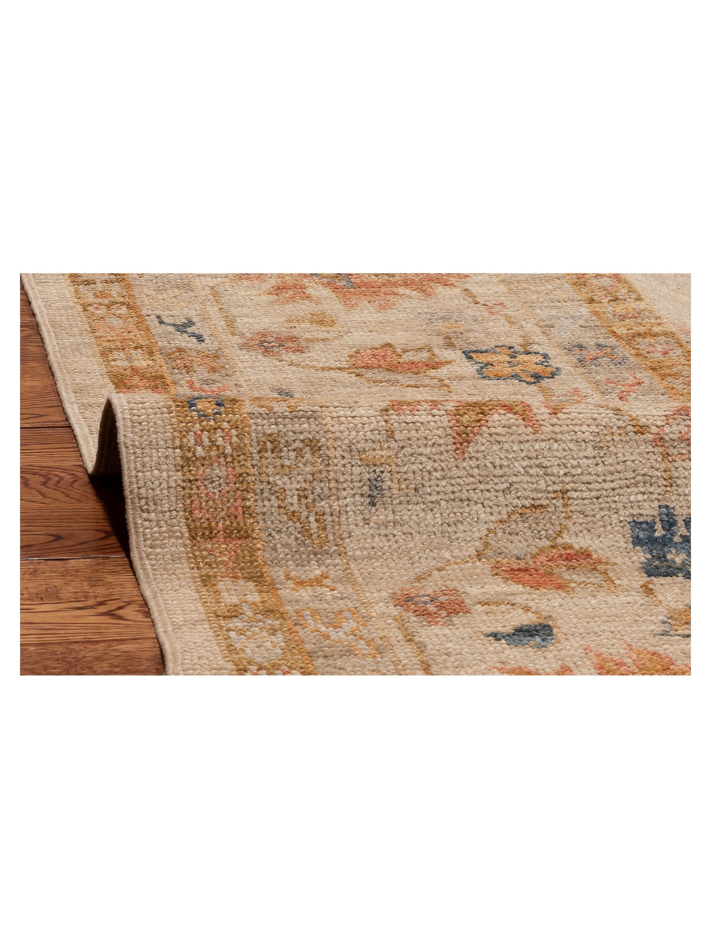 Angora Oushak 154372 Beige Beige 10.3x13.11 Hand Knotted Rug