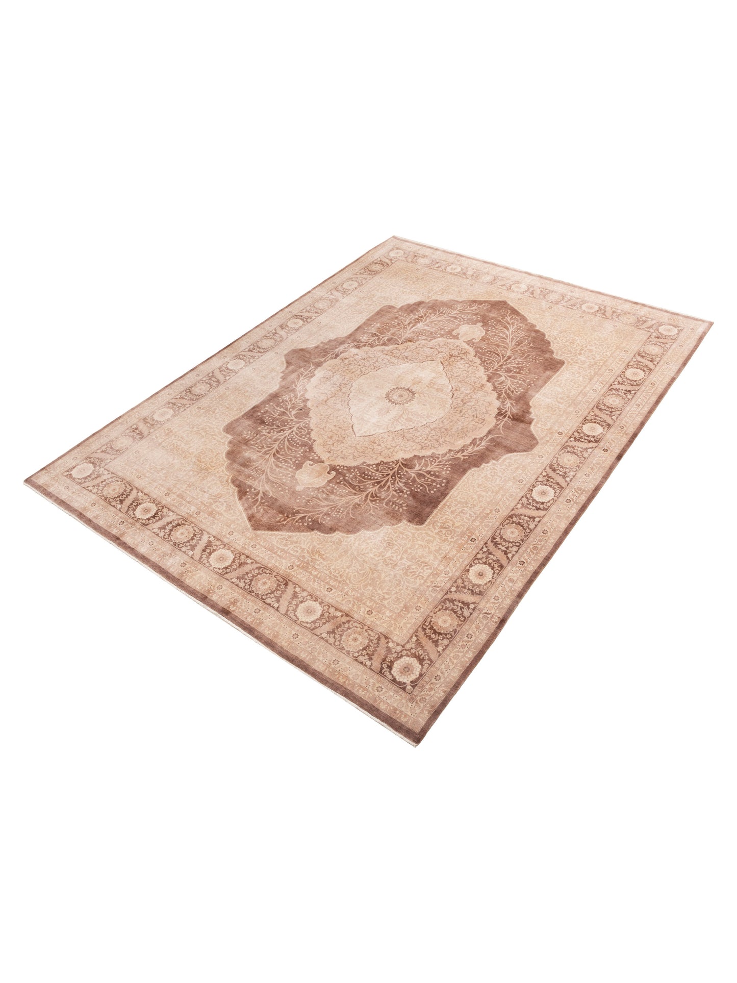 Haji Jalili 154373 Brown Beige 9.2x12.4 Hand Knotted Rug