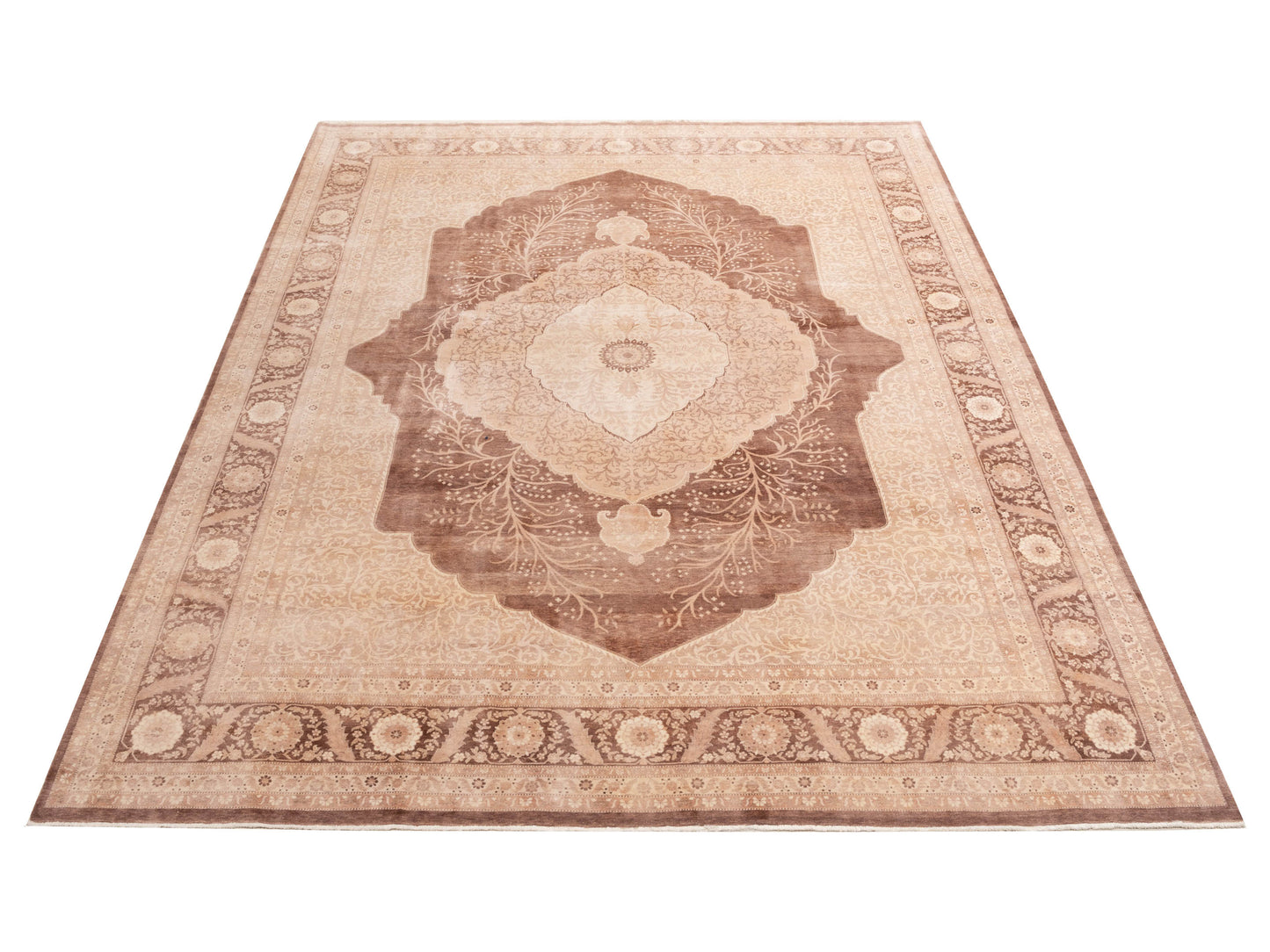 Haji Jalili 154373 Brown Beige 9.2x12.4 Hand Knotted Rug