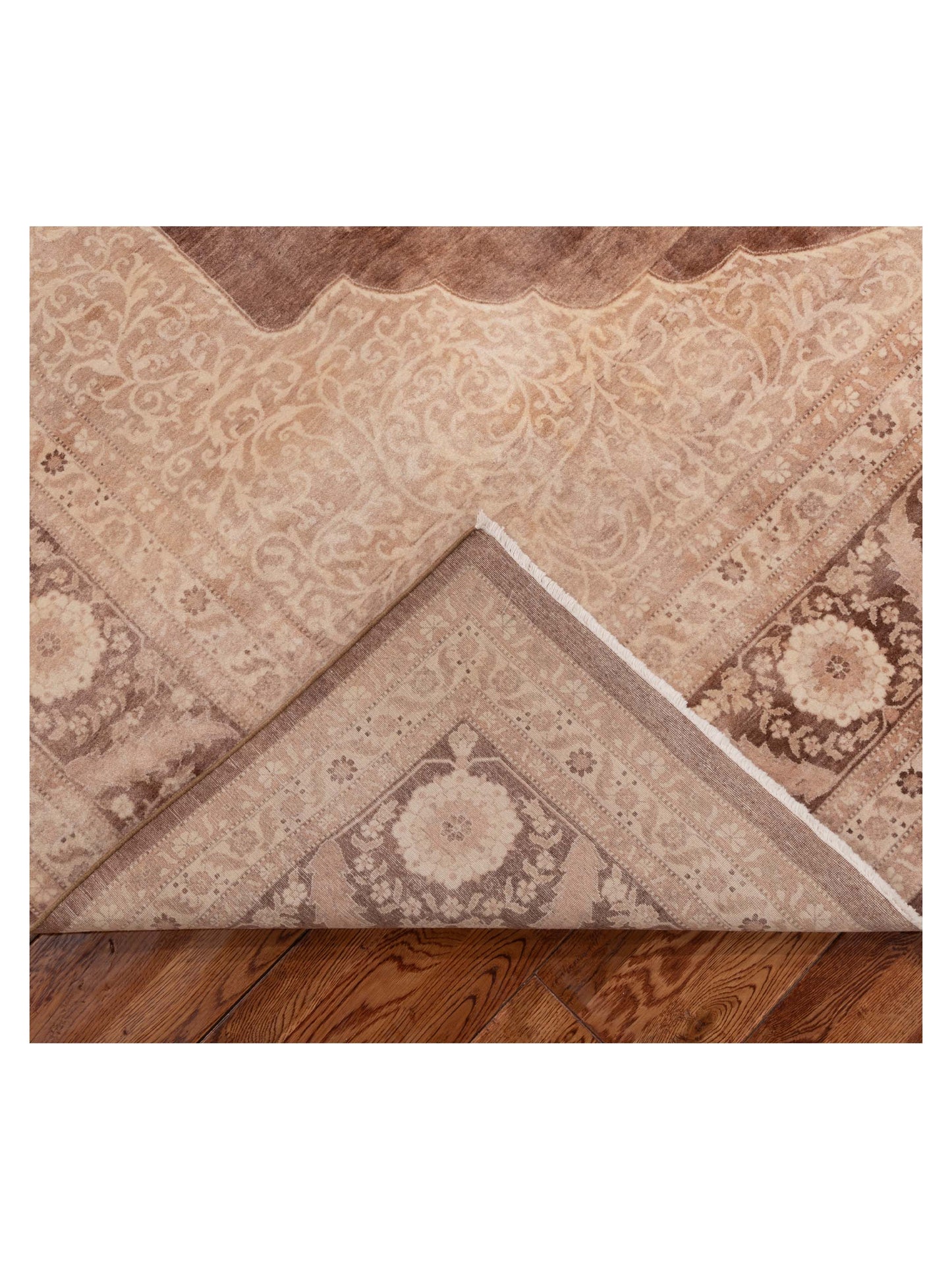 Haji Jalili 154373 Brown Beige 9.2x12.4 Hand Knotted Rug