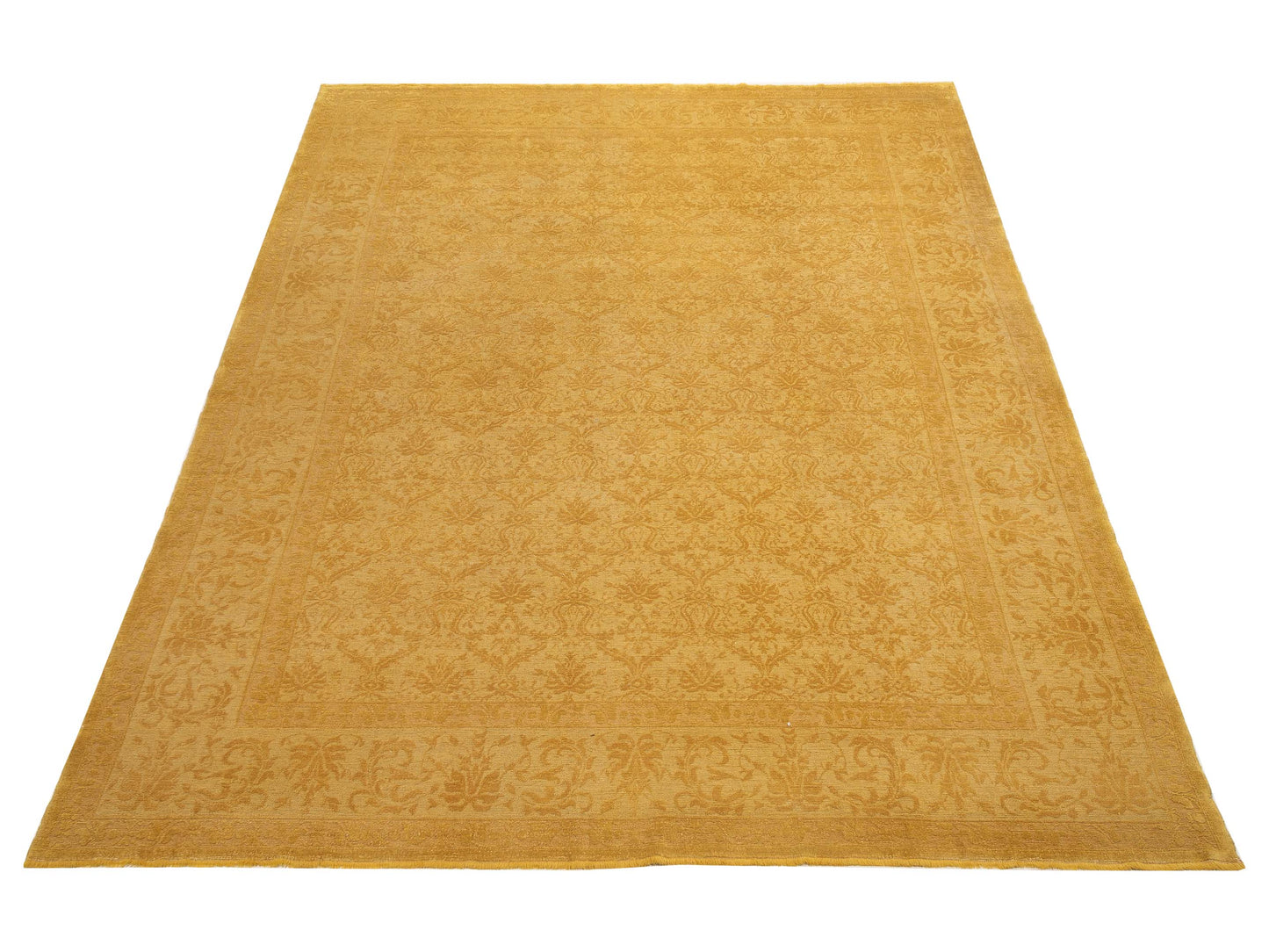 Color Bouquet Rose Yellow Yellow 10.5x13.7 Hand Knotted Rug